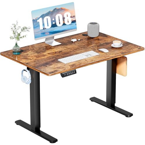 Standing Desk, Adjustable Height Electric Sit Stand Up Down Computer Table, 55x24 Inch Ergonomic Rising Modern Lift Motorized Gaming Desktop Workstation for Work Home Office, Black