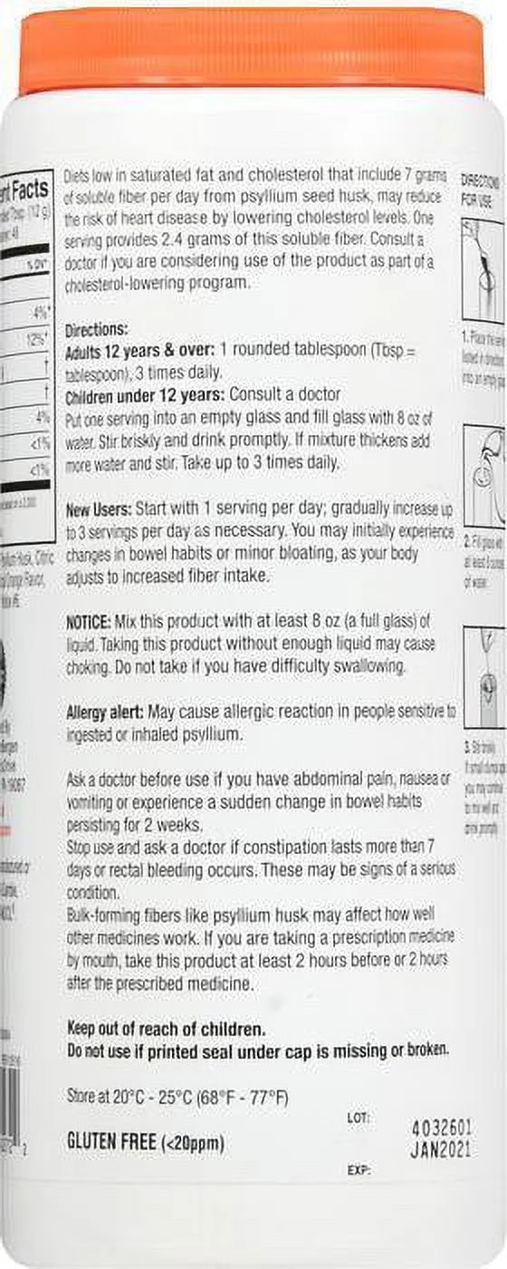 GNP Fiber Natural Smooth Orange Powder 20.3 oz