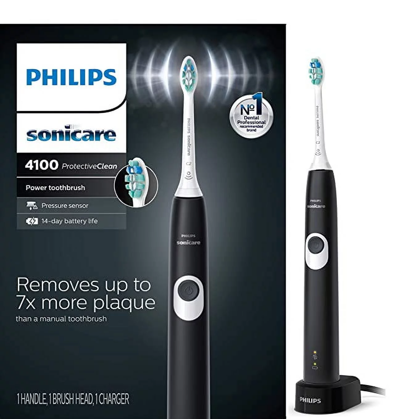 Philips Sonicare Rechargeable Electric Toothbrush, Black HX6810/50