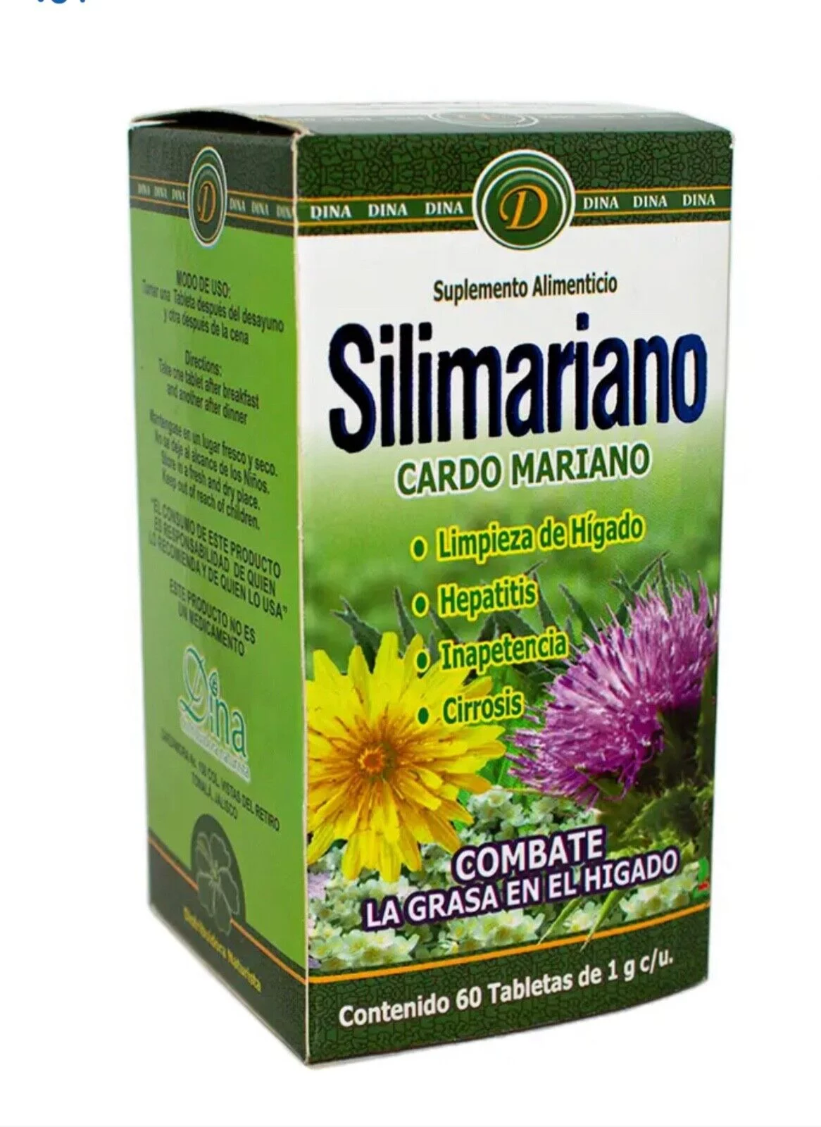 SILIMARIANO Cardo Mariano 60 Tablets (Silybum marianum) Nutritional Supplement (Pack of 2)