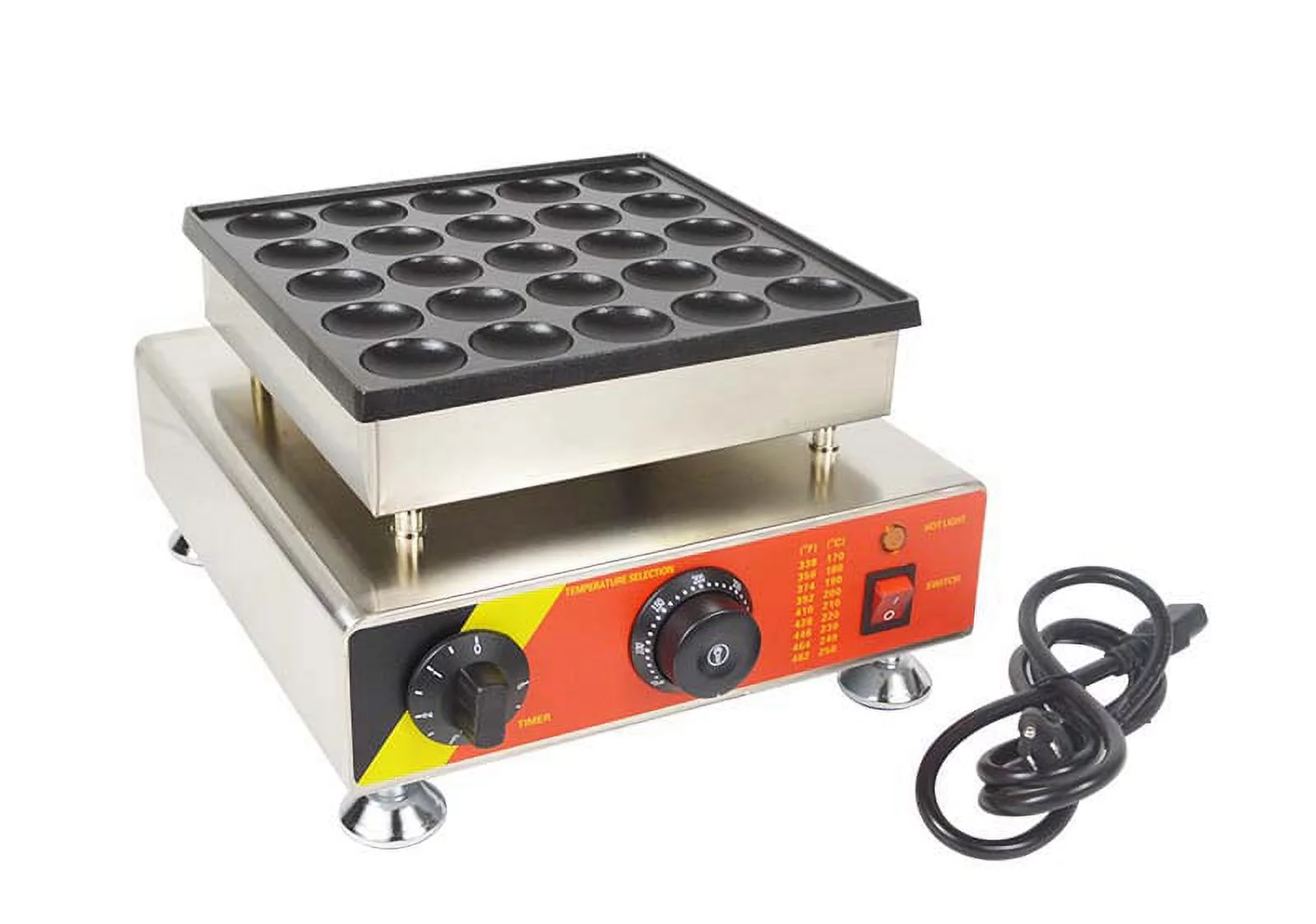 Techtongda 25 Holes Commercial Electric Pancake Machine Dutch Pancake Maker Iron Baker