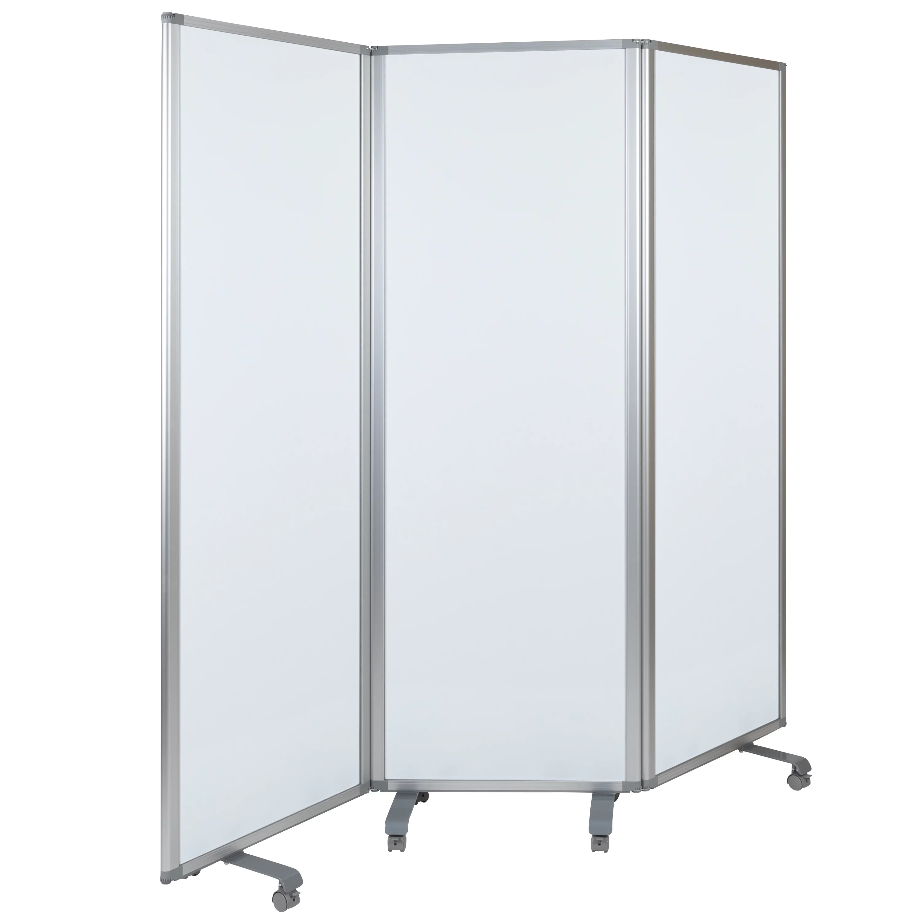 Flash Furniture Raisley Mobile Magnetic Whiteboard Partition with Lockable Casters, 72