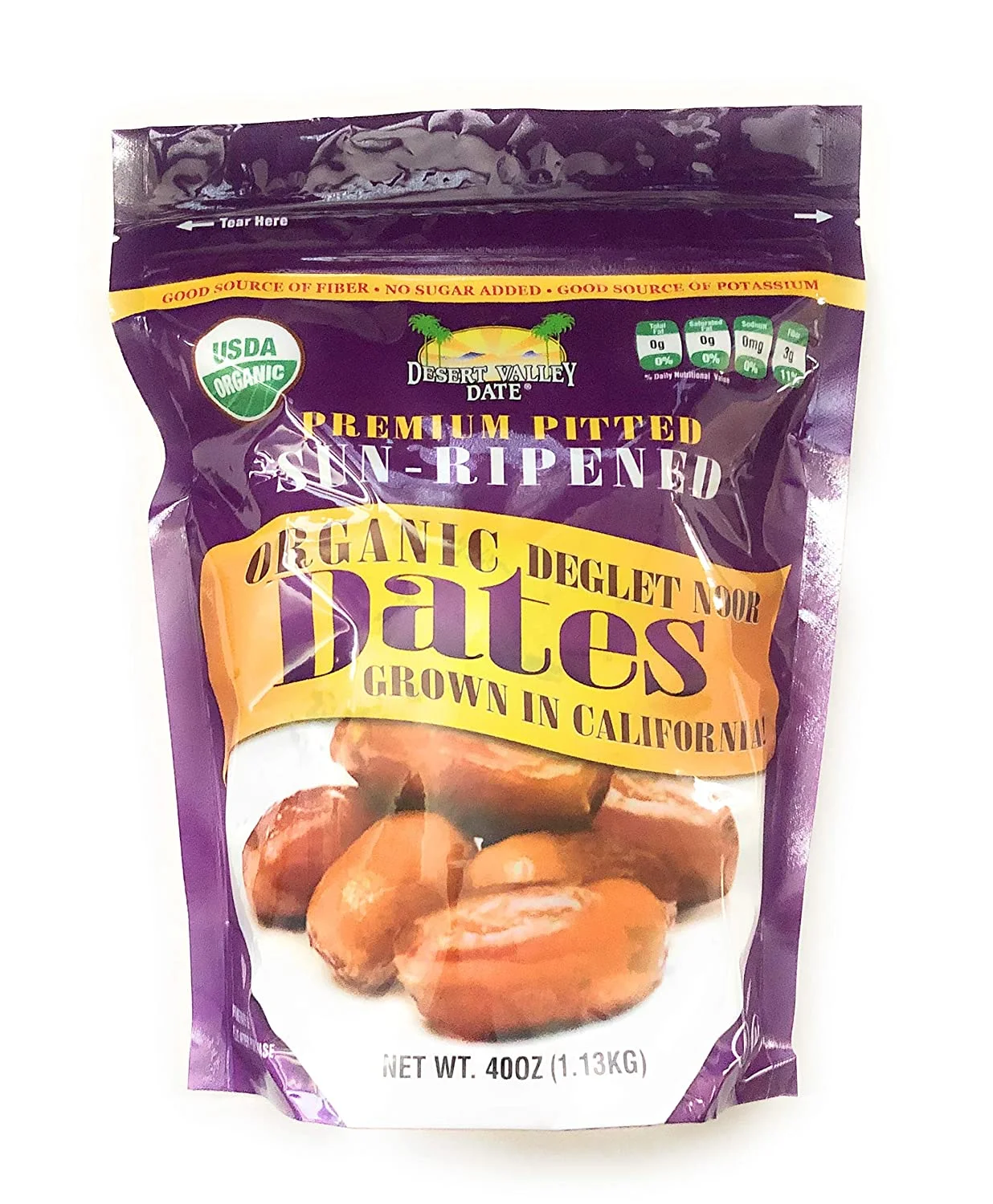 ORGANIC Deglet Noor Pitted Dates Grown in California OU Kosher by Desert Valley Date