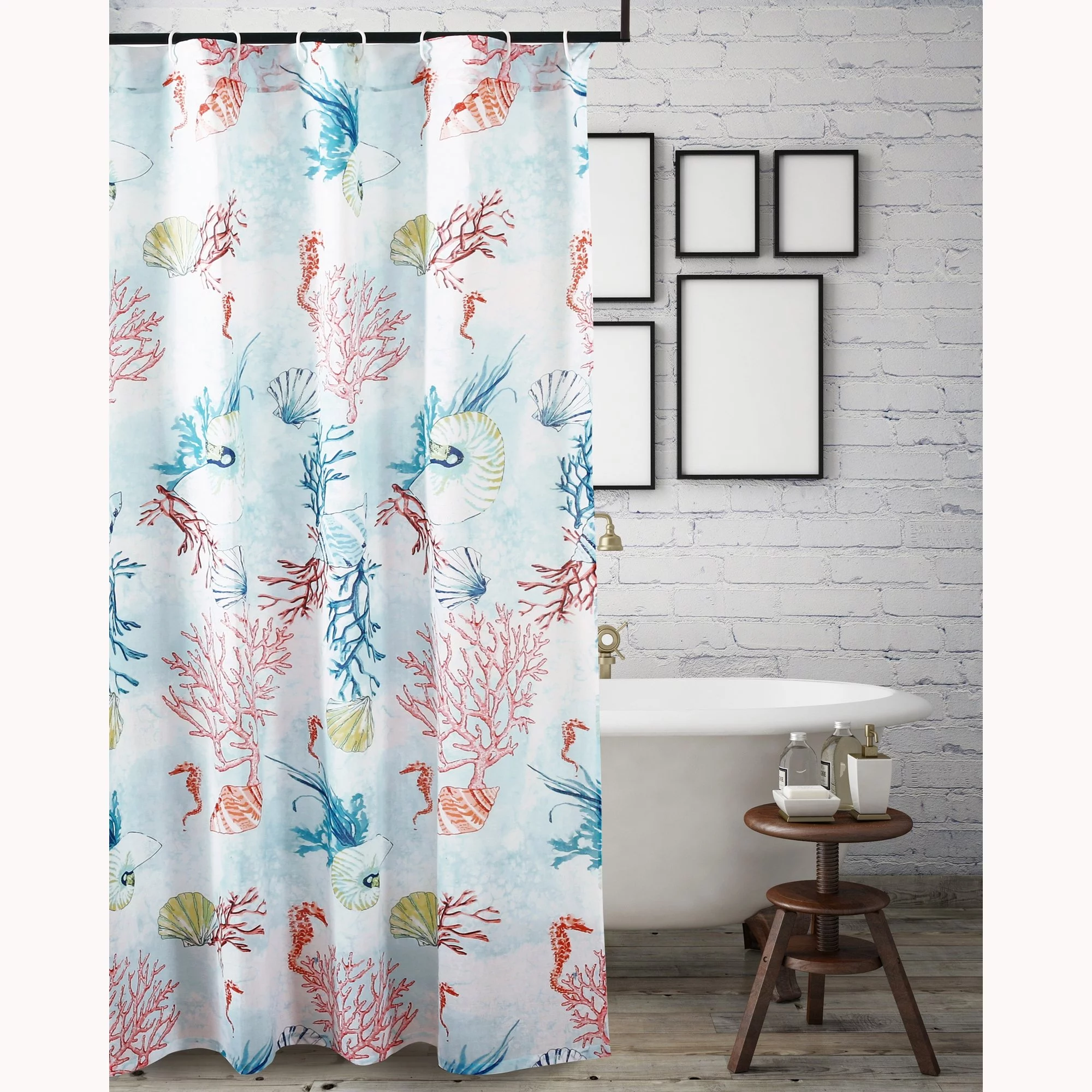 Barefoot Bungalow Sarasota Shower Curtain, 72x72-inch