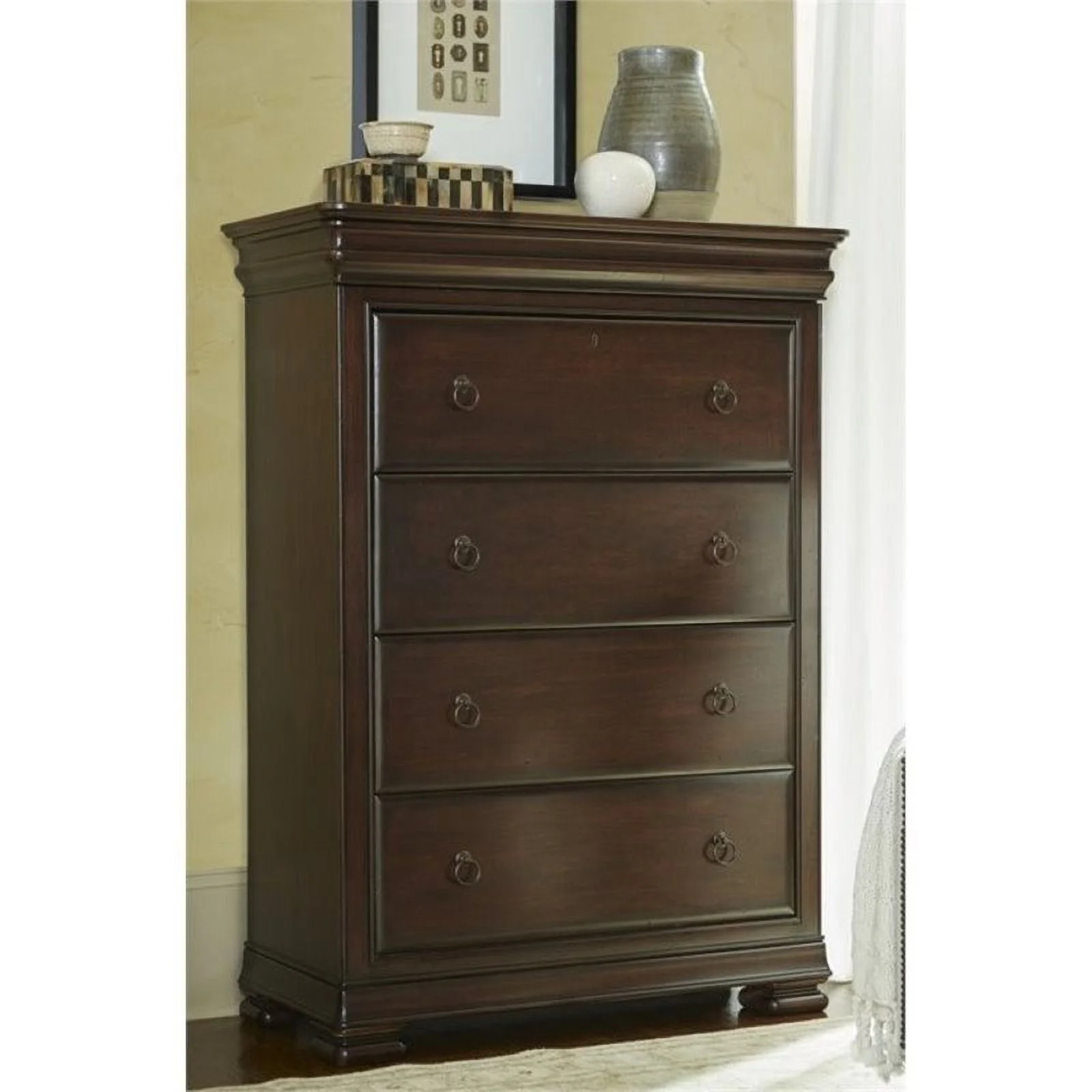 Beaumont Lane 4 Drawer Chest in Rustic Cherry