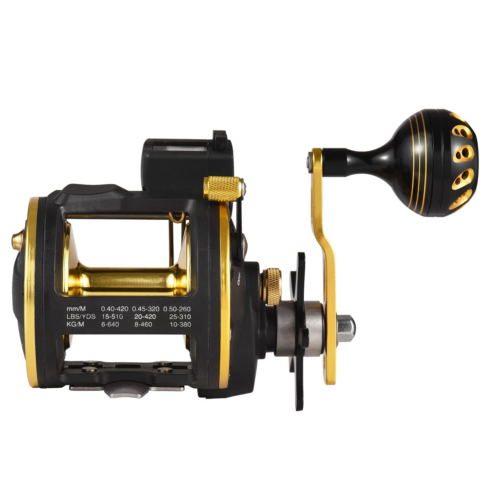 Walmeck Fishing Reel Line Counter Reel 6+1 Ball Bearings Left/Right Ice Fishing Reel Gear Radio 4.1:1 with Digital Display