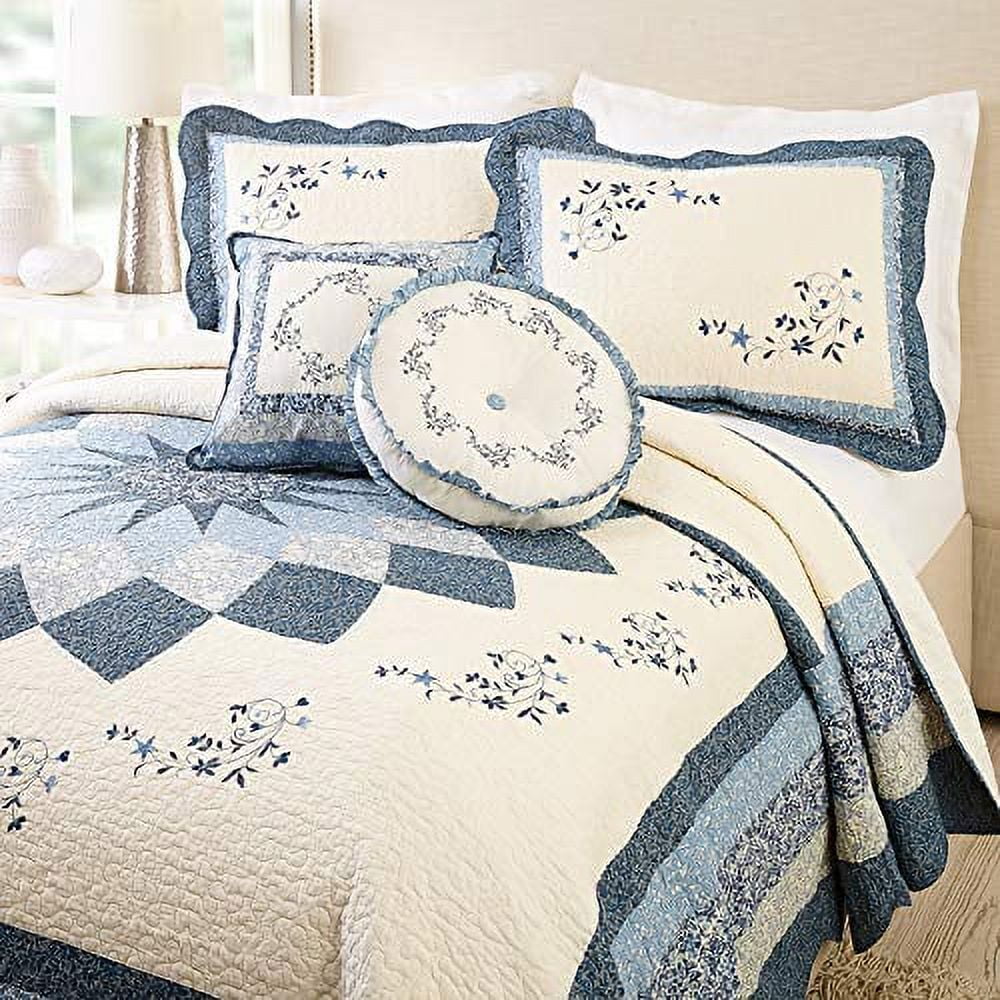Modern Heirloom Charlotte Bedspread, Full, Blue