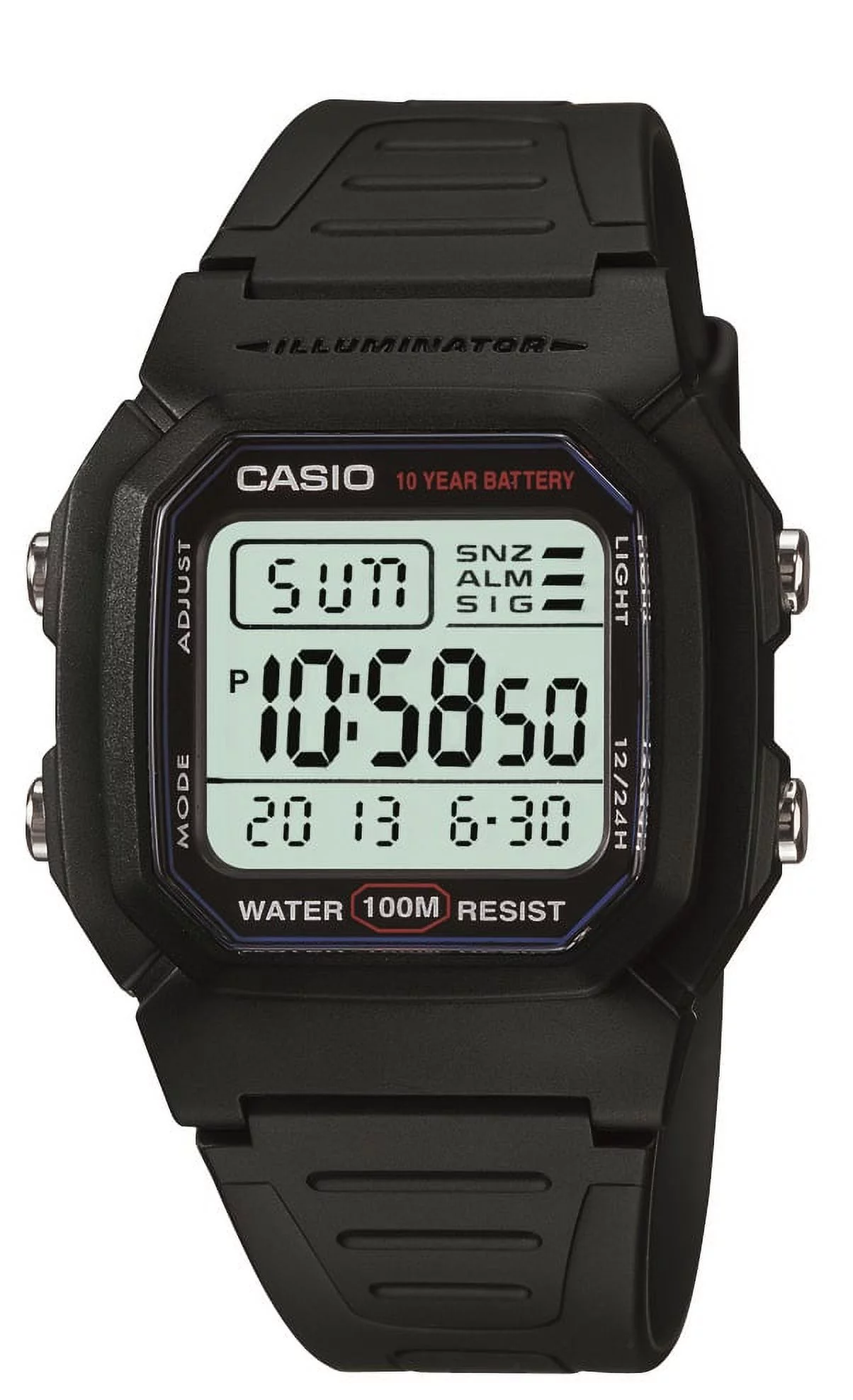 Casio Men Classic Digital Sport Watch with Resin, Plastic band