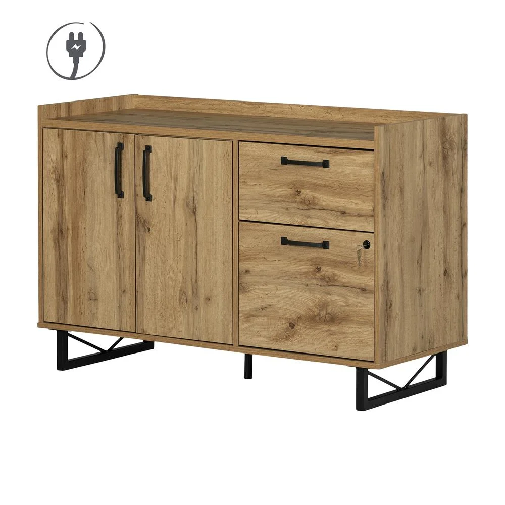 South Shore Furniture Finneas Credenza, Nordik Oak