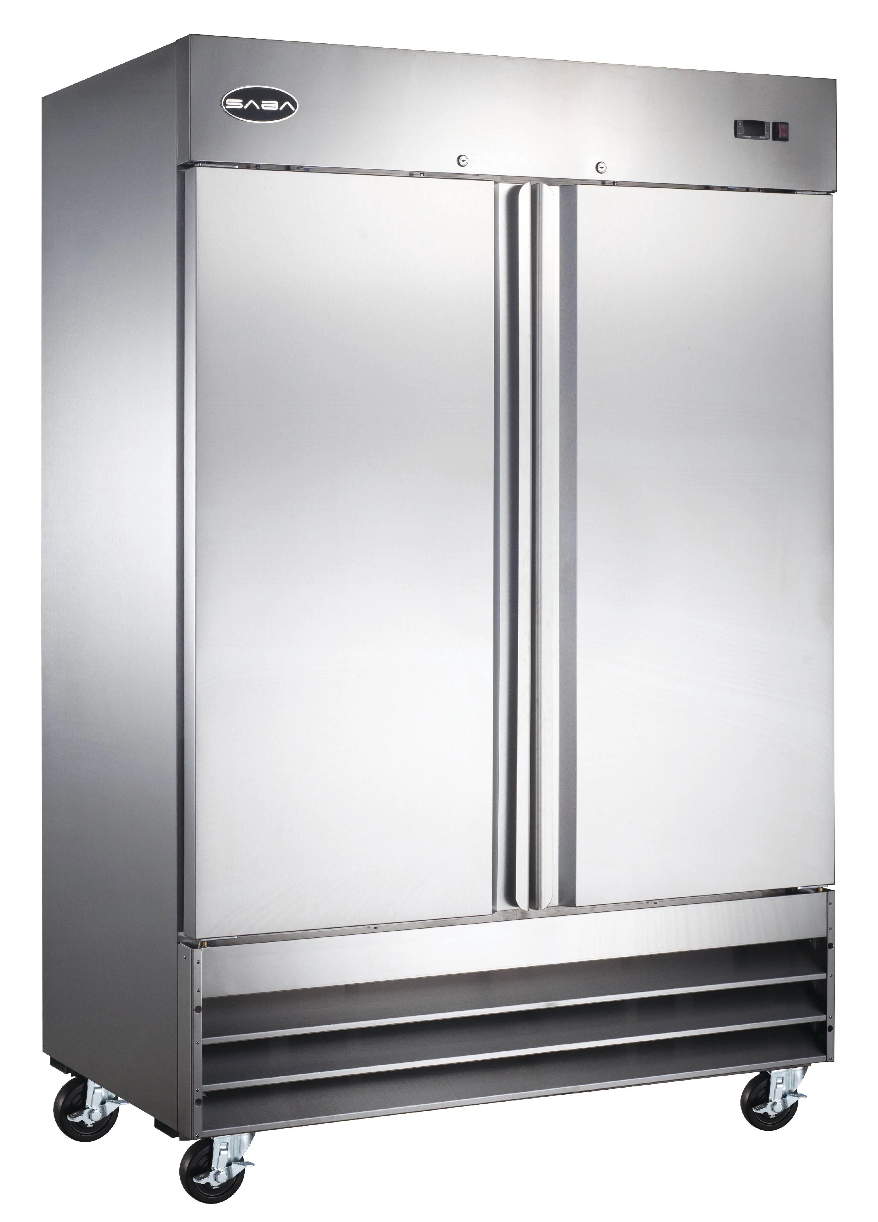 Heavy Duty Commercial 47 cu ft Solid Stainless Steel Reach-In Freezer (2 Door)