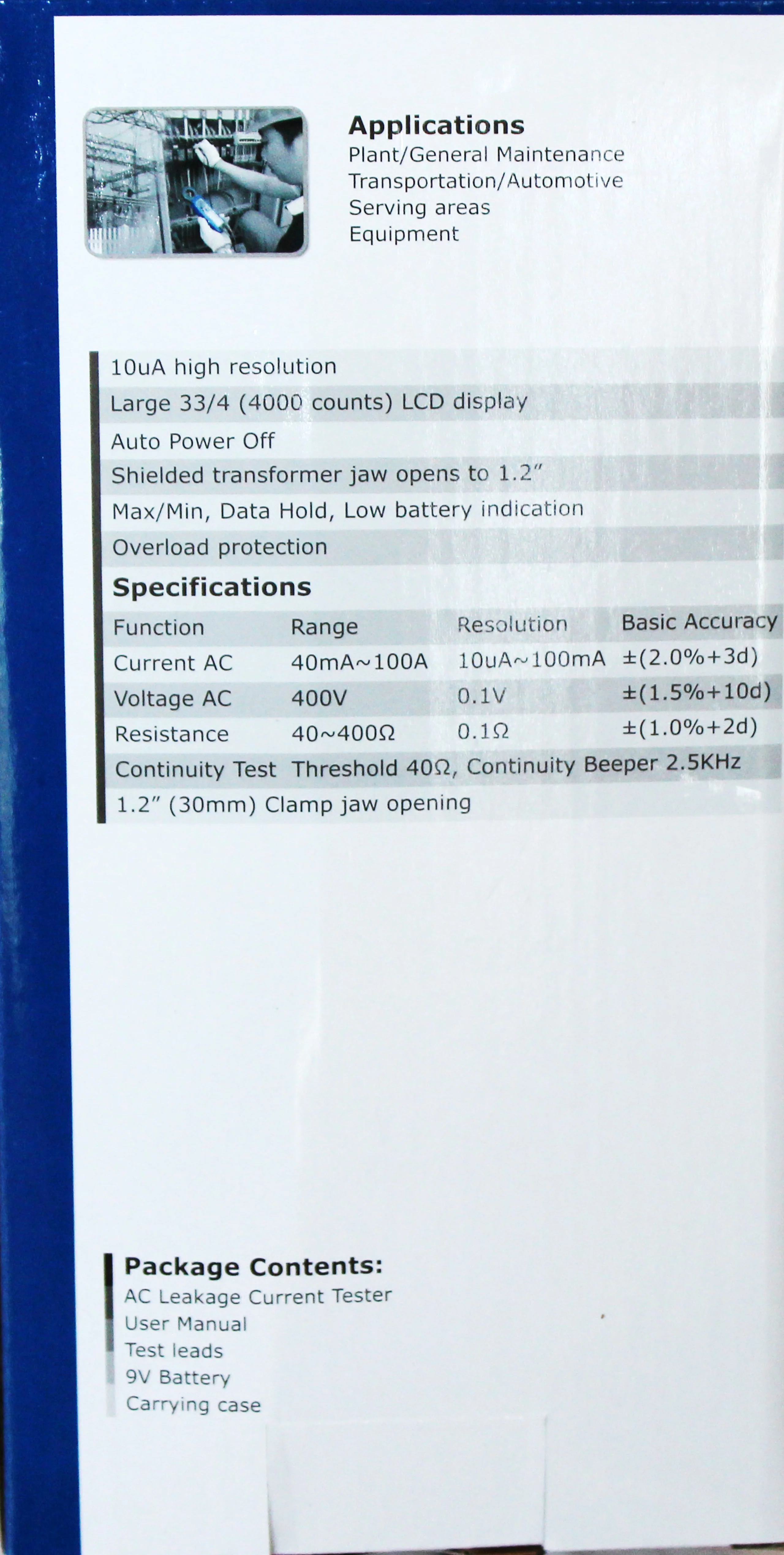 Ruby Electronics DT-9809 10uA - 100mA AC Leakage Current Tester Voltage Meter NEW!! 
