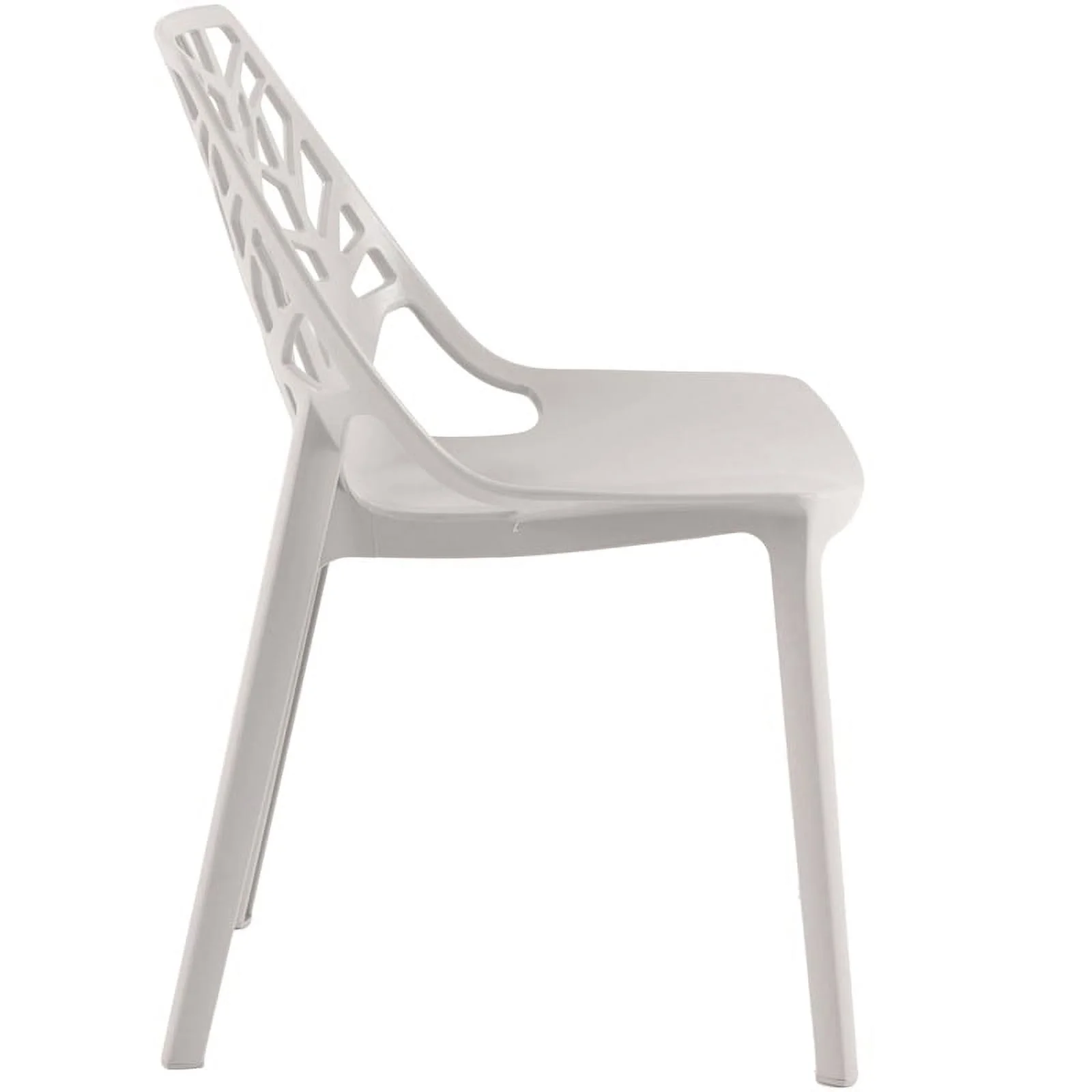 Pemberly Row Modern Plastic Dining Side Chair in Solid Gray Finish