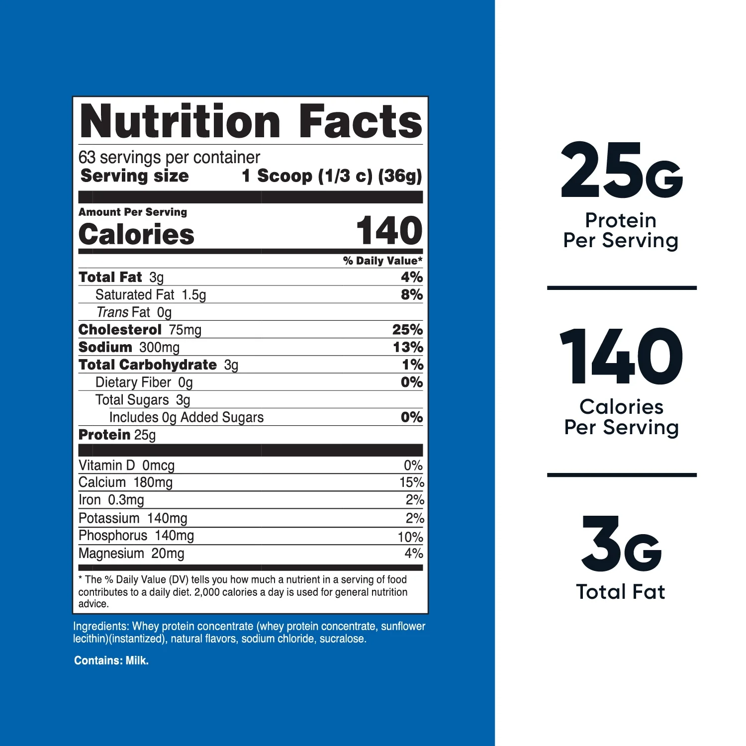 Nutricost Whey Protein Concentrate Powder (Vanilla) 5LBS - Gluten Free, Non-GMO Supplement