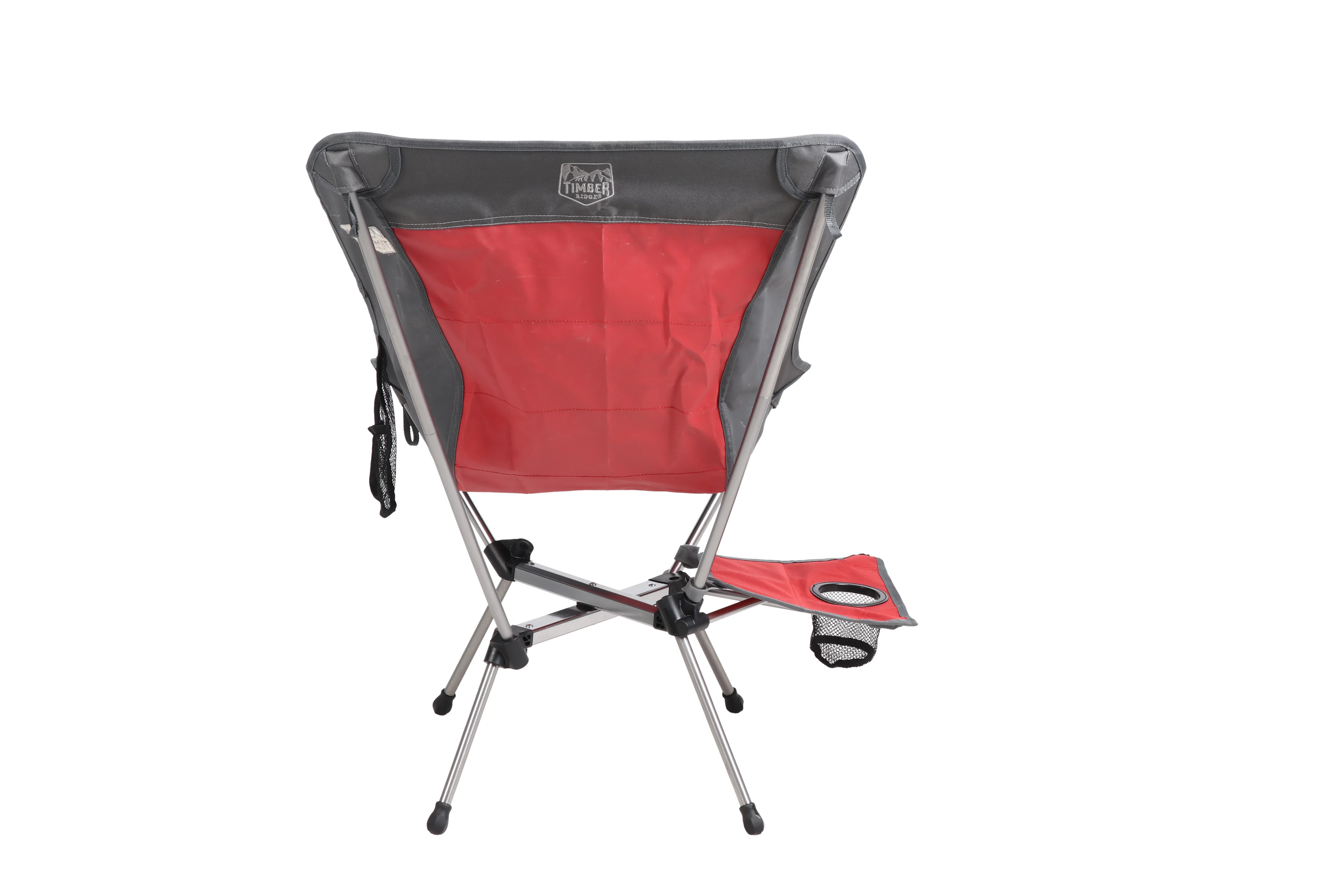 Timber Ridge Yew x-Frame Backpack Camping Chair, Red and Gray, Adult