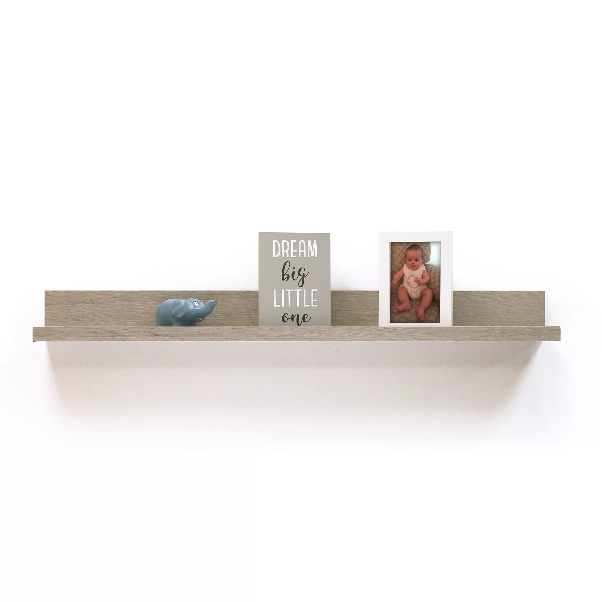 InPlace Shelving Rectangle Wood Floating Picture Ledge Wall Shelf, One, 35.4Wx3.5Hx4.5D, Driftwood