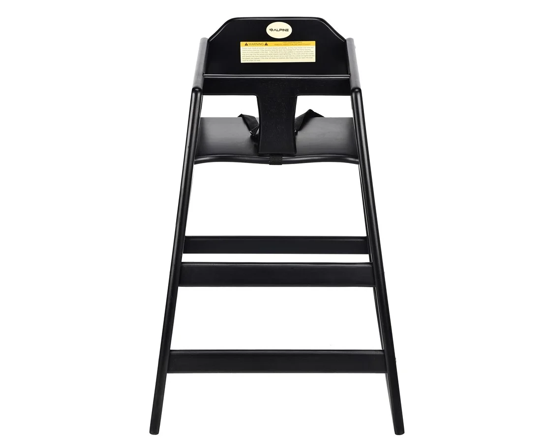 Alpine Industries Espresso Rubberwood Tip Resistant Ages 1 to 3 High Chair, 2 Pack