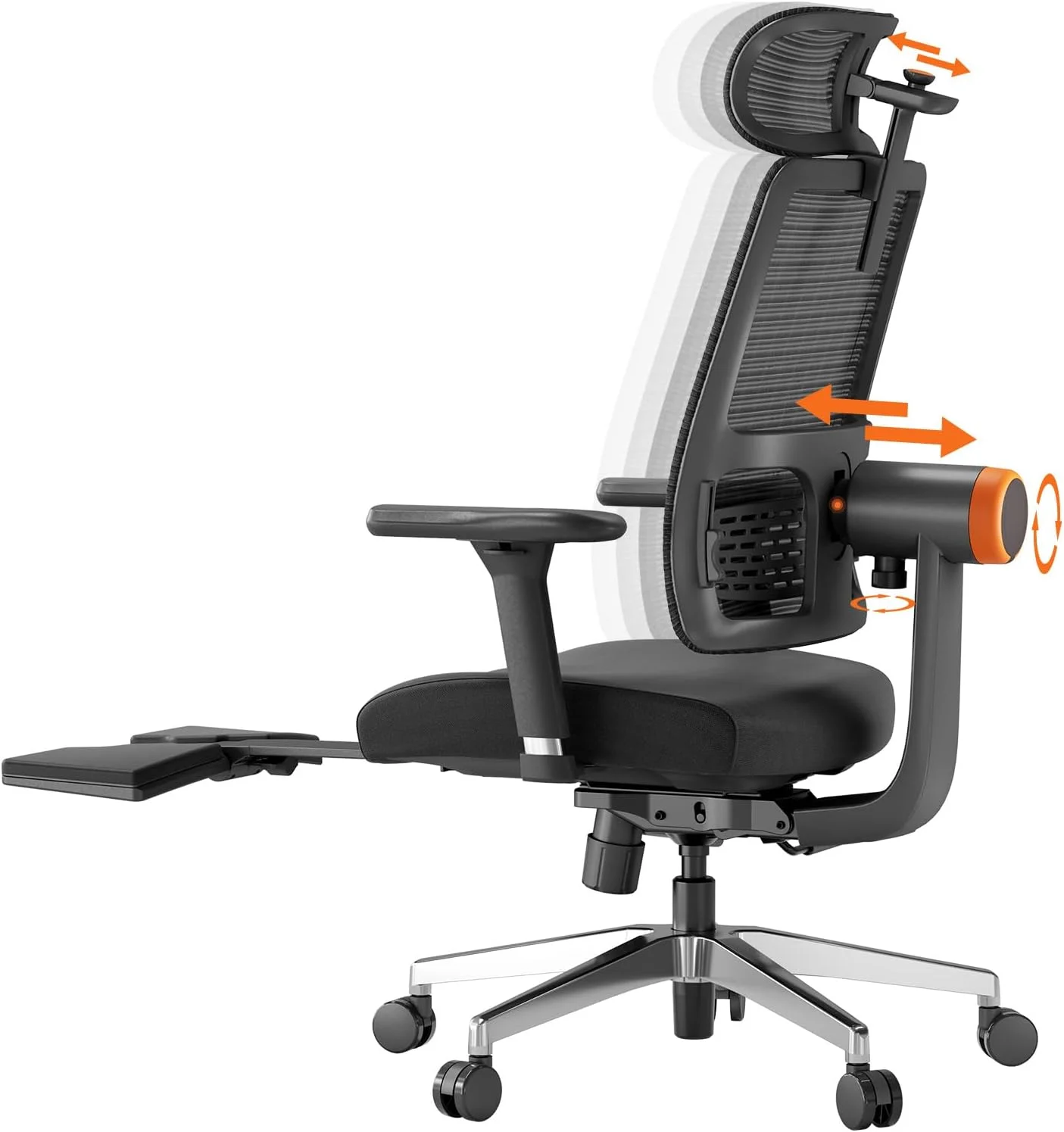 Newtral MagicH-BPro Ergonomic Chair with Footrest - High Back Desk Chair with Ultra Adaptive Lumbar Support & Auto-Following Headrest, 4D Armrest, Adjustable Seat Depth & Height, Home Office
