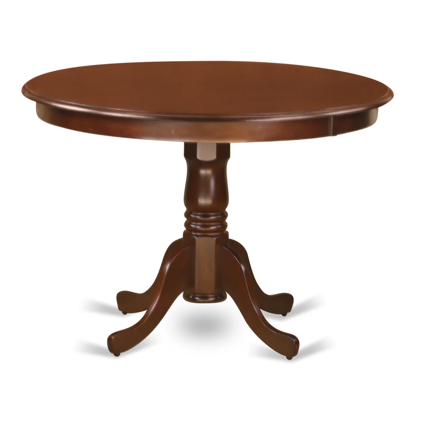 East West Furniture  5 Piece Dining Table Set- a Round Kitchen Table with Pedestal and 4 Chairs, Mahogany(Seat Type Options) HLML5-MAH-LC
