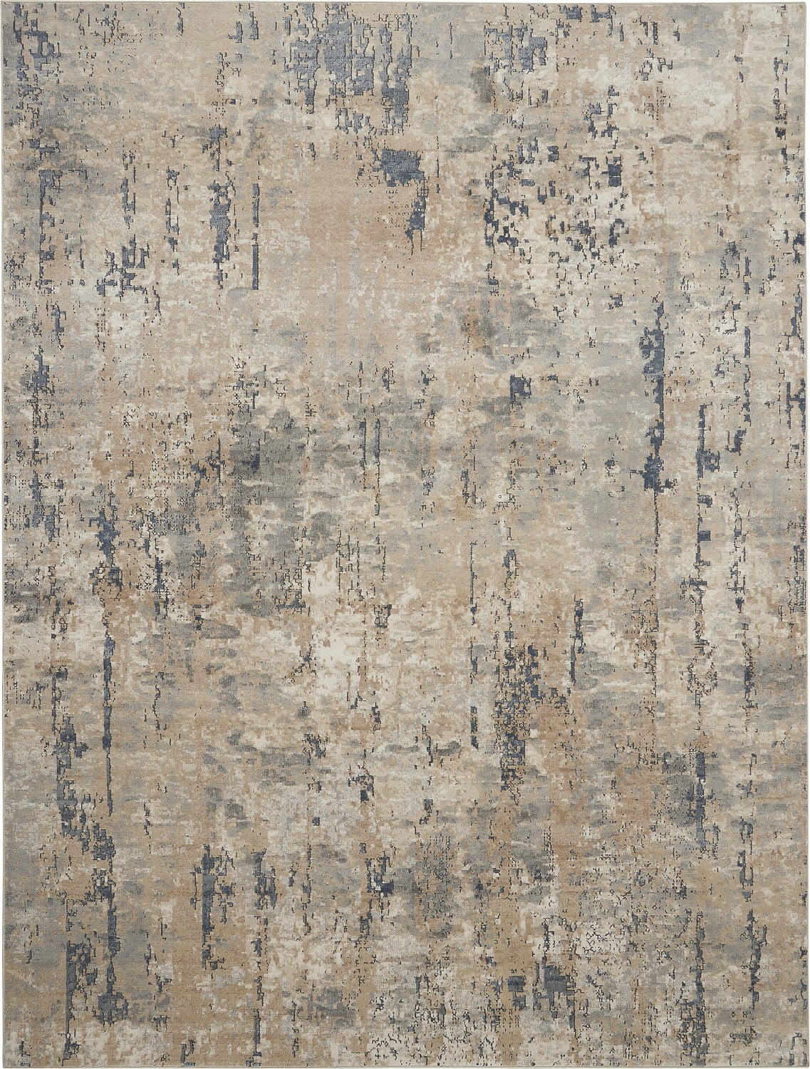 Nourison Concerto Beige/Grey 10' x 14' Area Rug, Abstract, Distressed, Bed Room, Living Room, Dining Room, Kitchen, Easy Cleaning, Non Shedding,