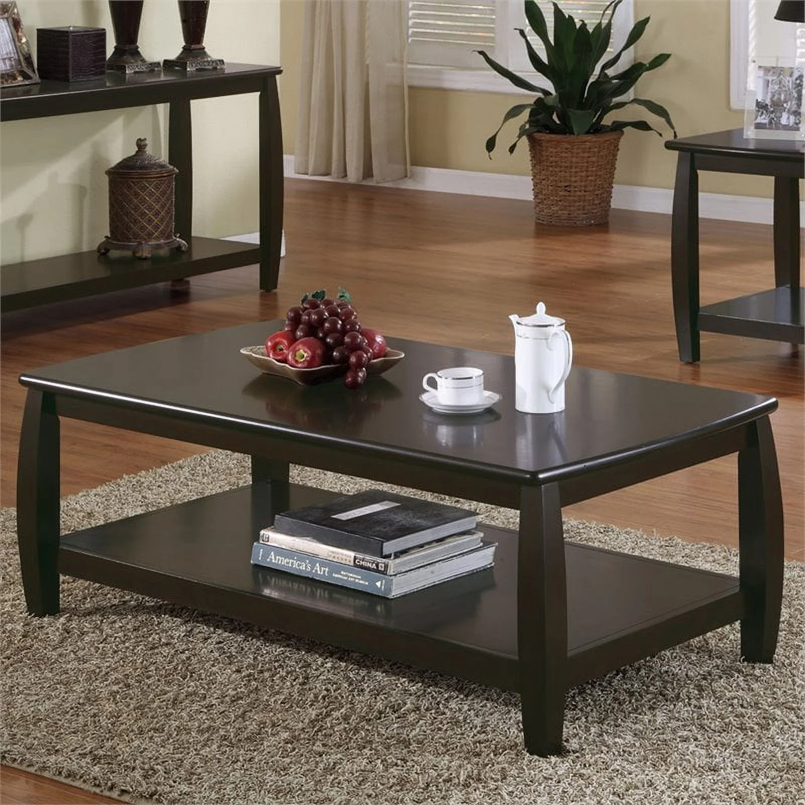 Kingfisher Lane Casual Coffee Table in Cappuccino