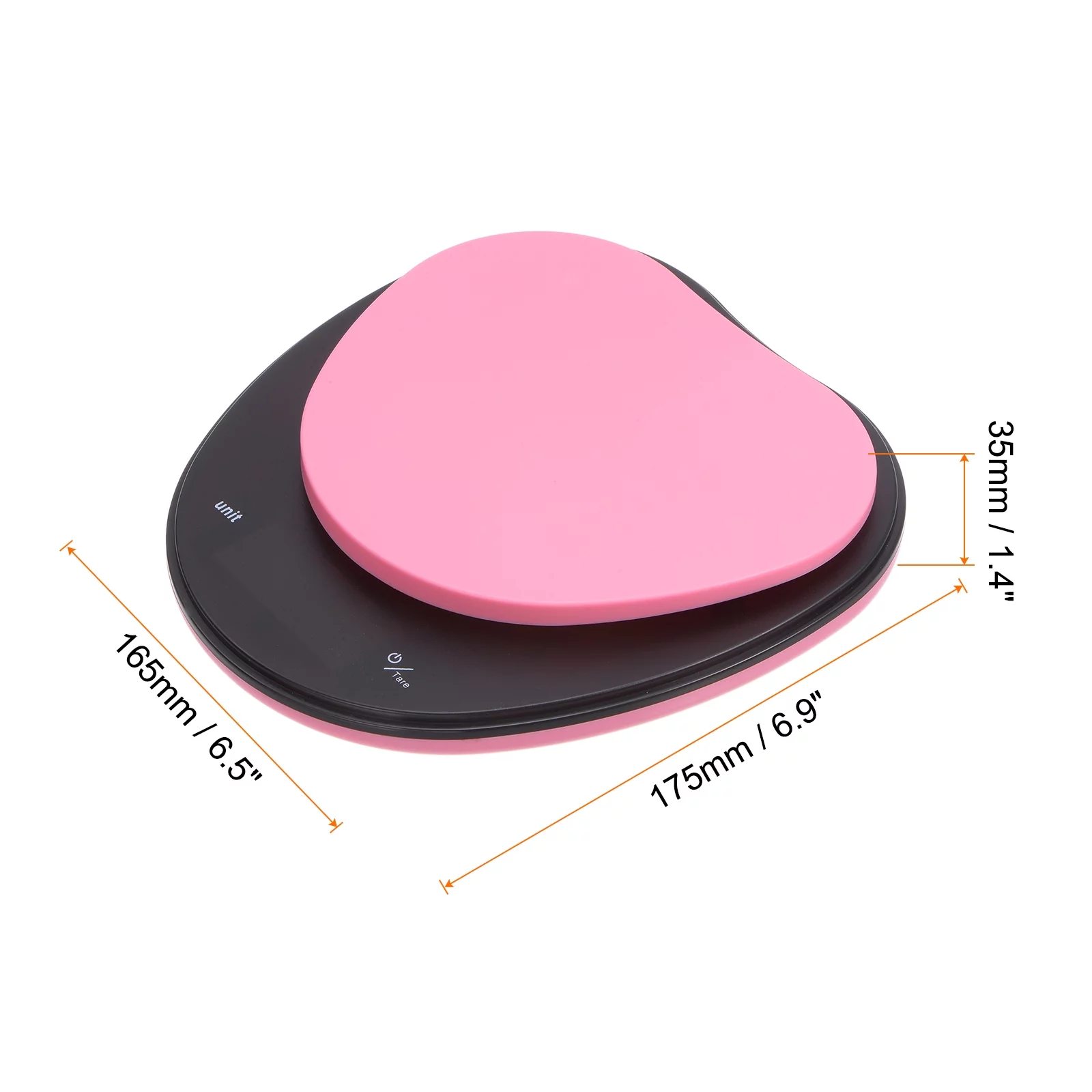 Uxcell Digital Kitchen Scale 2kg/0.1g Heart Shaped Food Electronic Scales with LCD Display for Cooking Baking, Pink
