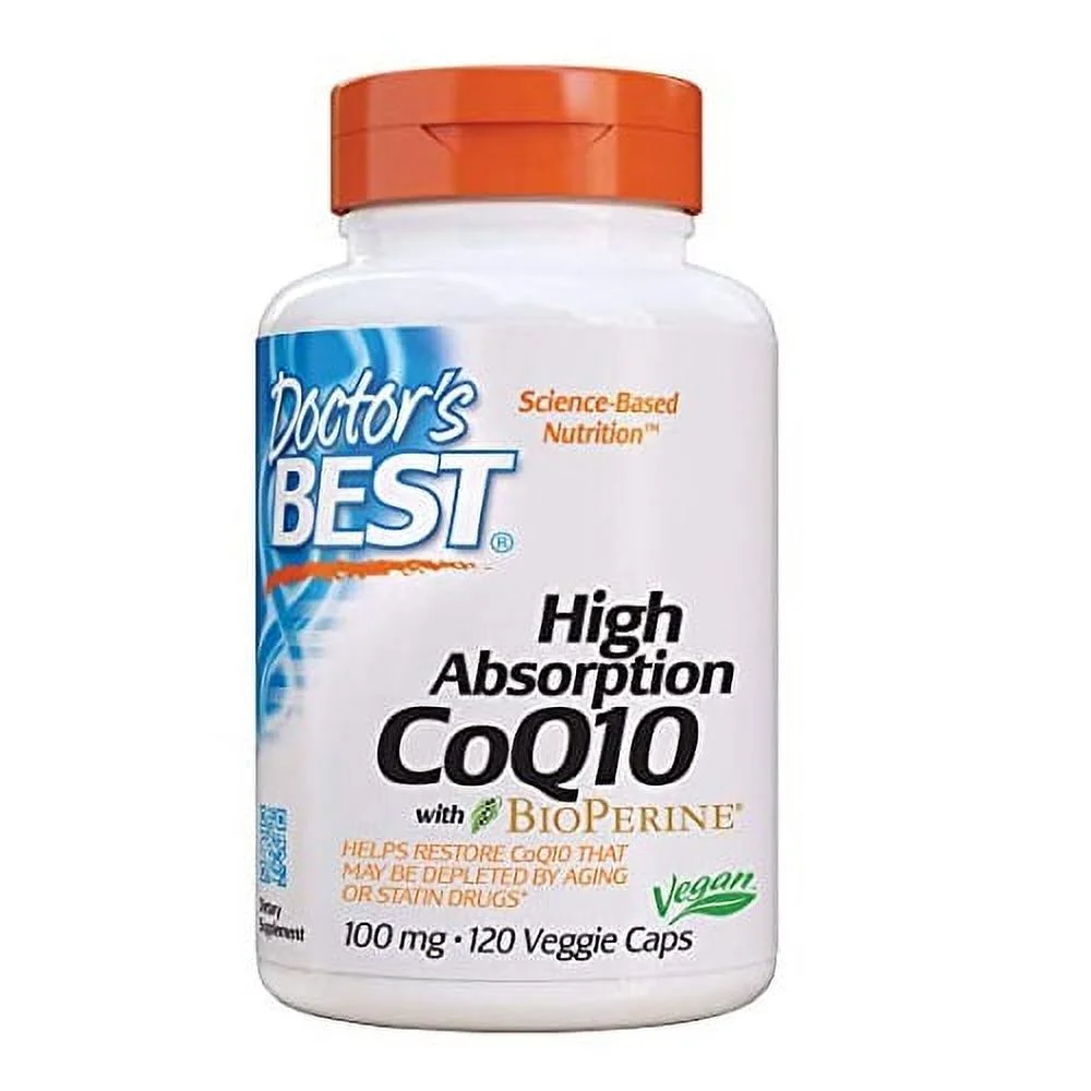 Doctors Best High Absorption CoQ10 with Bioperine 100 mg Veggie Capsules, 120 Ea, 3 Pack