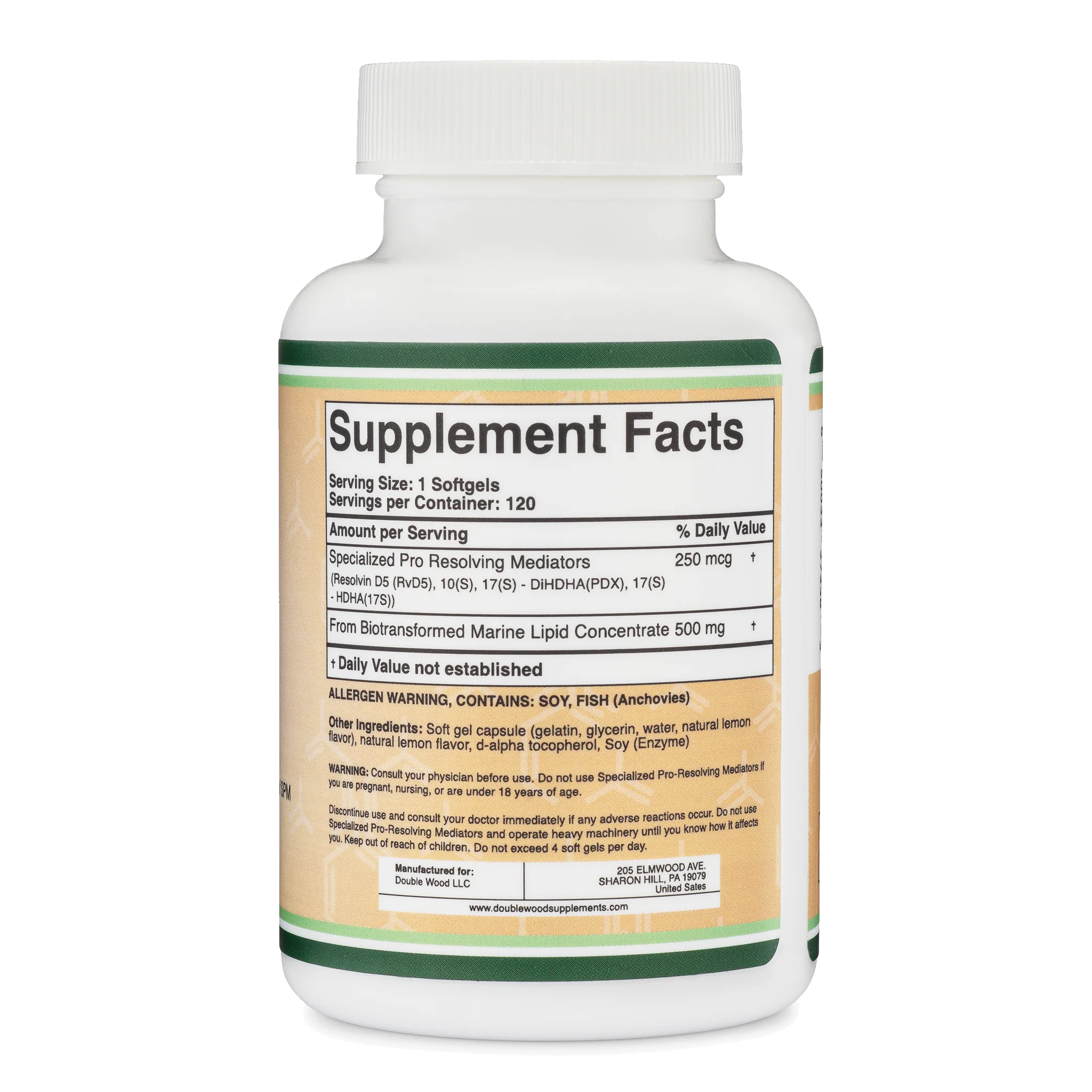 SPM (Pro Resolving Mediators) - 120 x 500 mg softgels - Supports Cellular Debris Clearing