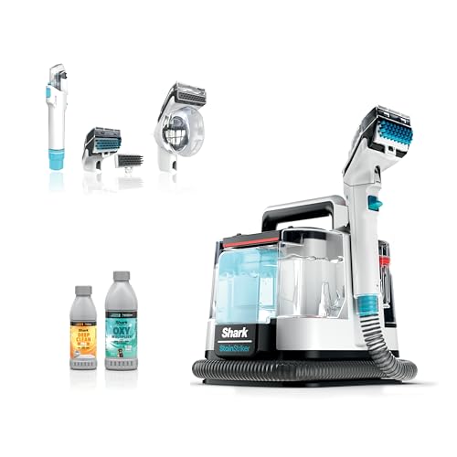 Shark StainStriker Portable Carpet Upholstery & Area Rug Cleaner, Bonus XL Tool & Full-Size Cleaning Solution, Stain & Odor Remover, Perfect for Car Interiors, 4 Cleaning Tools, Nordic Blue, PX202BRN