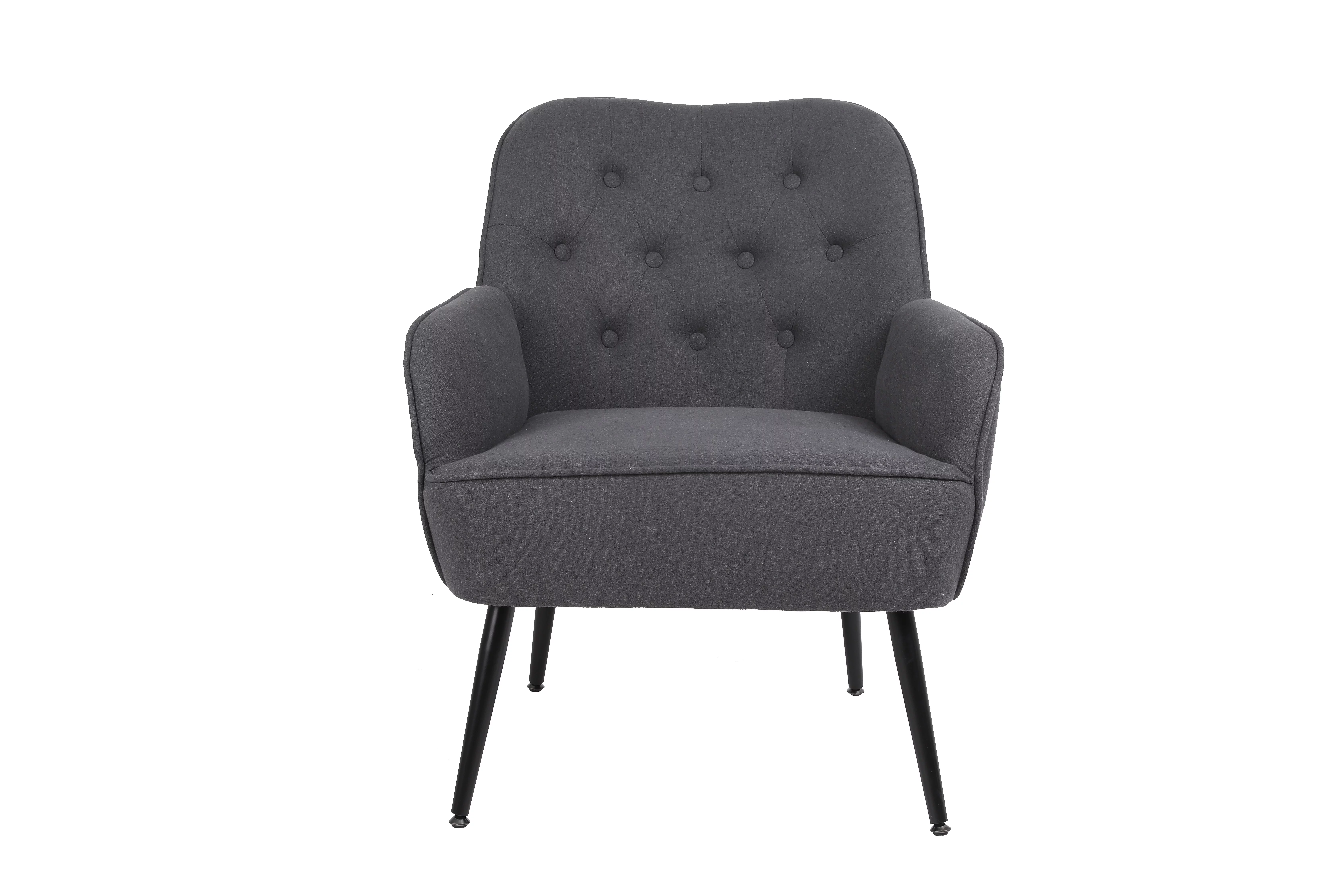 Modern Mid-Century Velvet Sherpa Armchair - Stylish and Cozy for Living Room, Bedroom, and Office - Easy Assembly (Dark Grey)