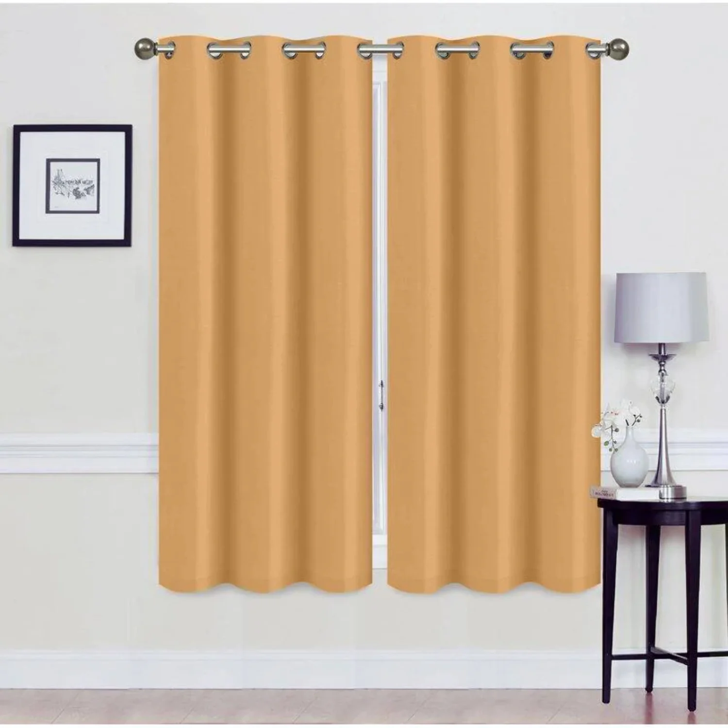 Set of 2: Foam-Backed Blackout Grommet Curtain Panel