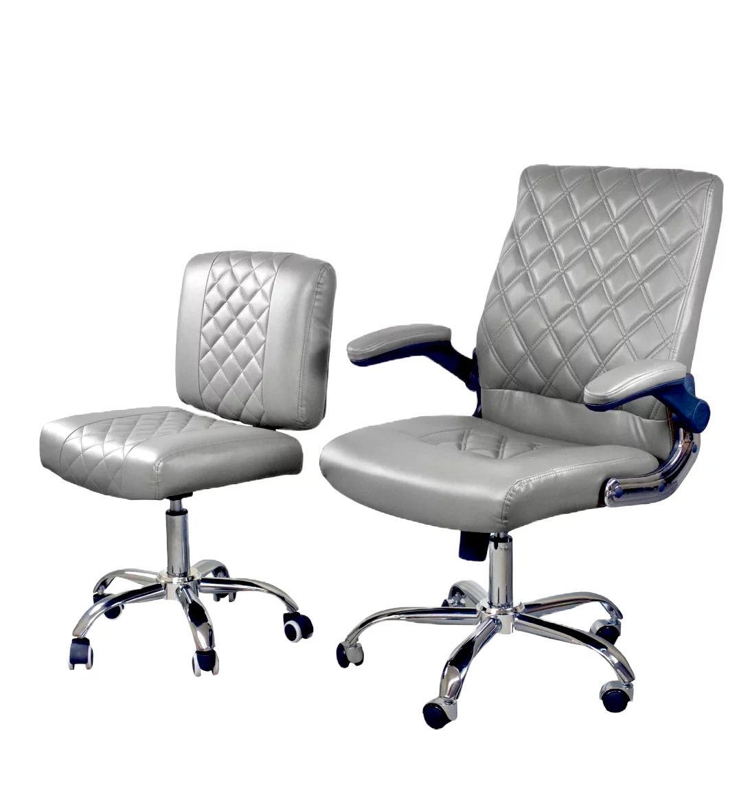Customer Chair & Technician Chair for Nail Hair Beauty Salon , Office Chair GRAY Color