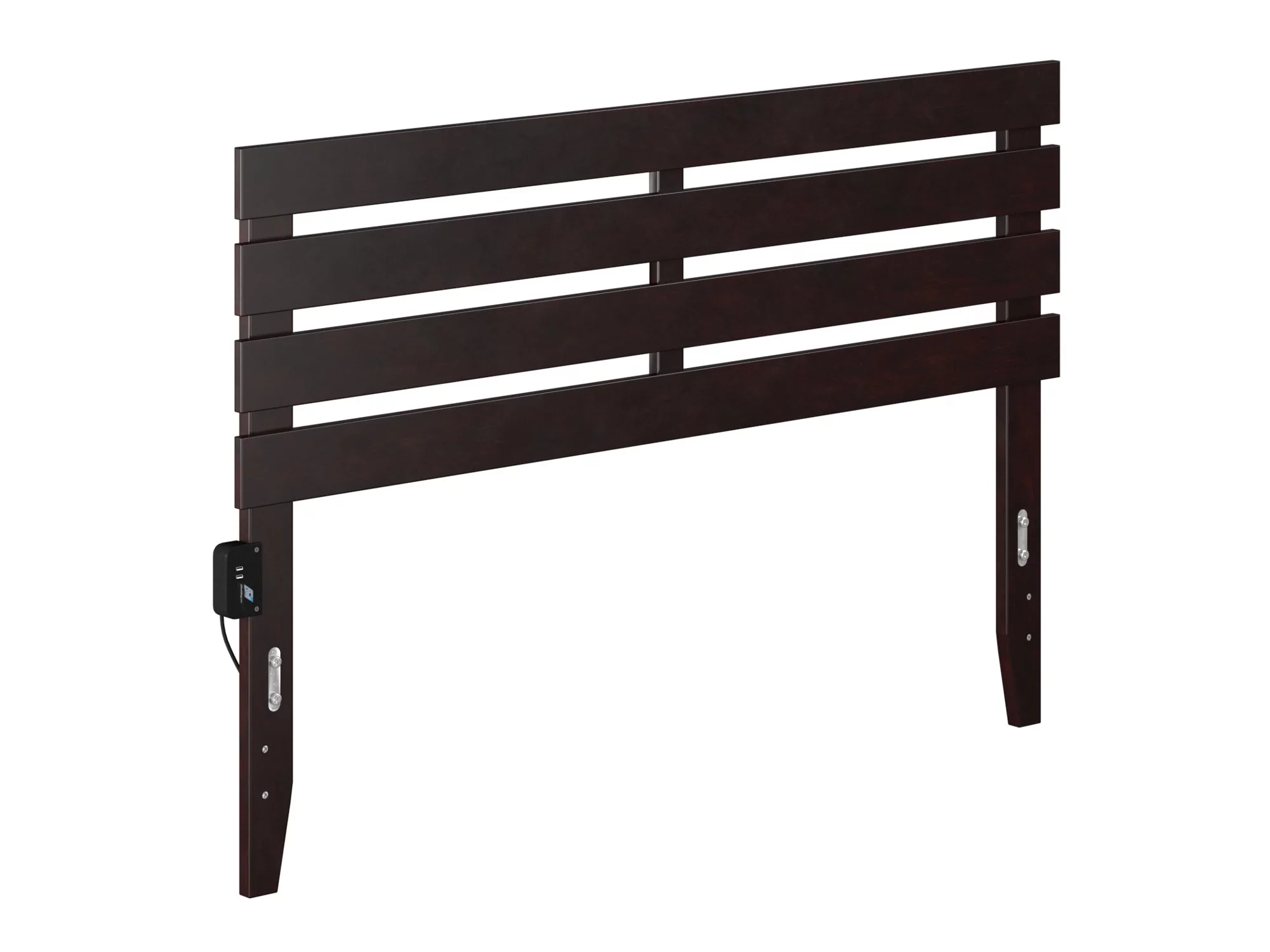 AFI Oxford Farmhouse Wood Panel Headboard with 2 USB Ports, Queen, Espresso