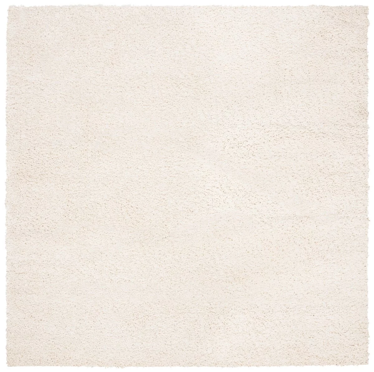 SAFAVIEH August Carlene Solid Plush Shag Area Rug, Ivory, 4' x 4' Square