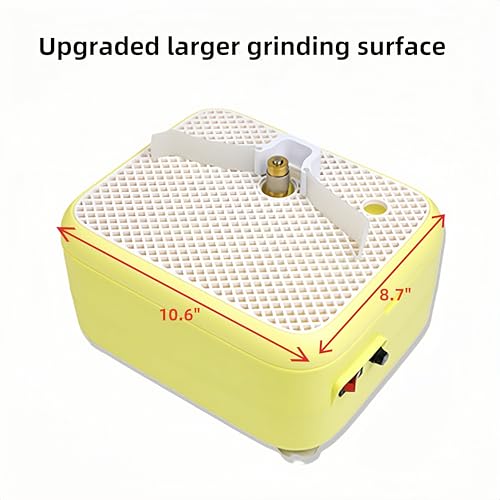 Stained Glass Grinder, 110V 60W Mini Portable Glass Grinder Tool with Protective Baffle, Glass Art Grinding Machine with 3/4” & 1” Grinder Bits and Cleaning Sponges (Yellow)
