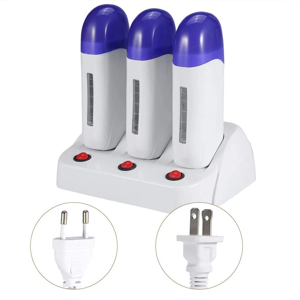Wax Hair Removal Roller, Cartridge Wax Depilatory Warmer Heater Waxing Machine For Body Legs Face Armpit & Bikini Area Fda Approval(Triple Base)