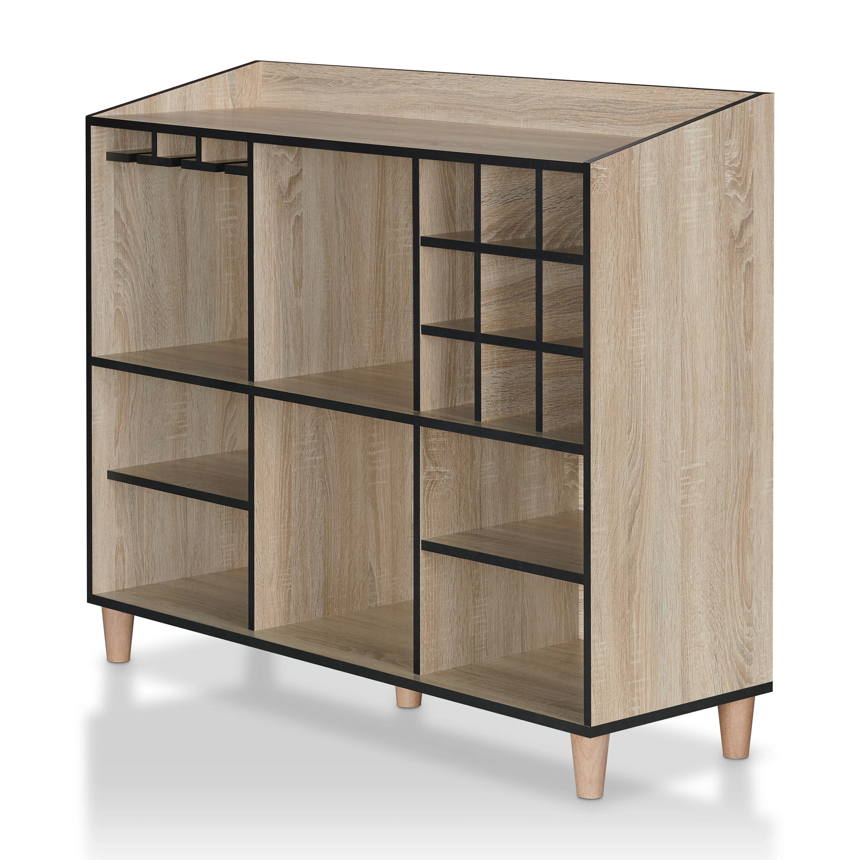 Furniture of America Hoover Multi-Storage Buffet Server, Natural Oak