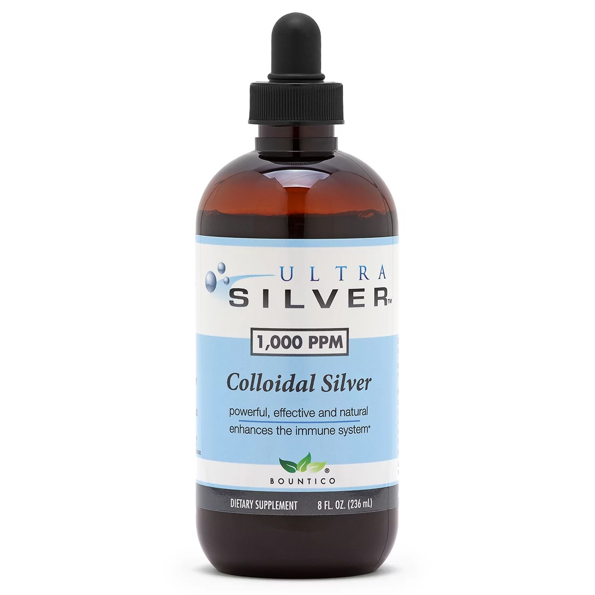Ultra Silver® Colloidal Silver | 1000 PPM 8 Oz (236mL) | Mineral Supplement | True Colloidal Silver - with Dropper