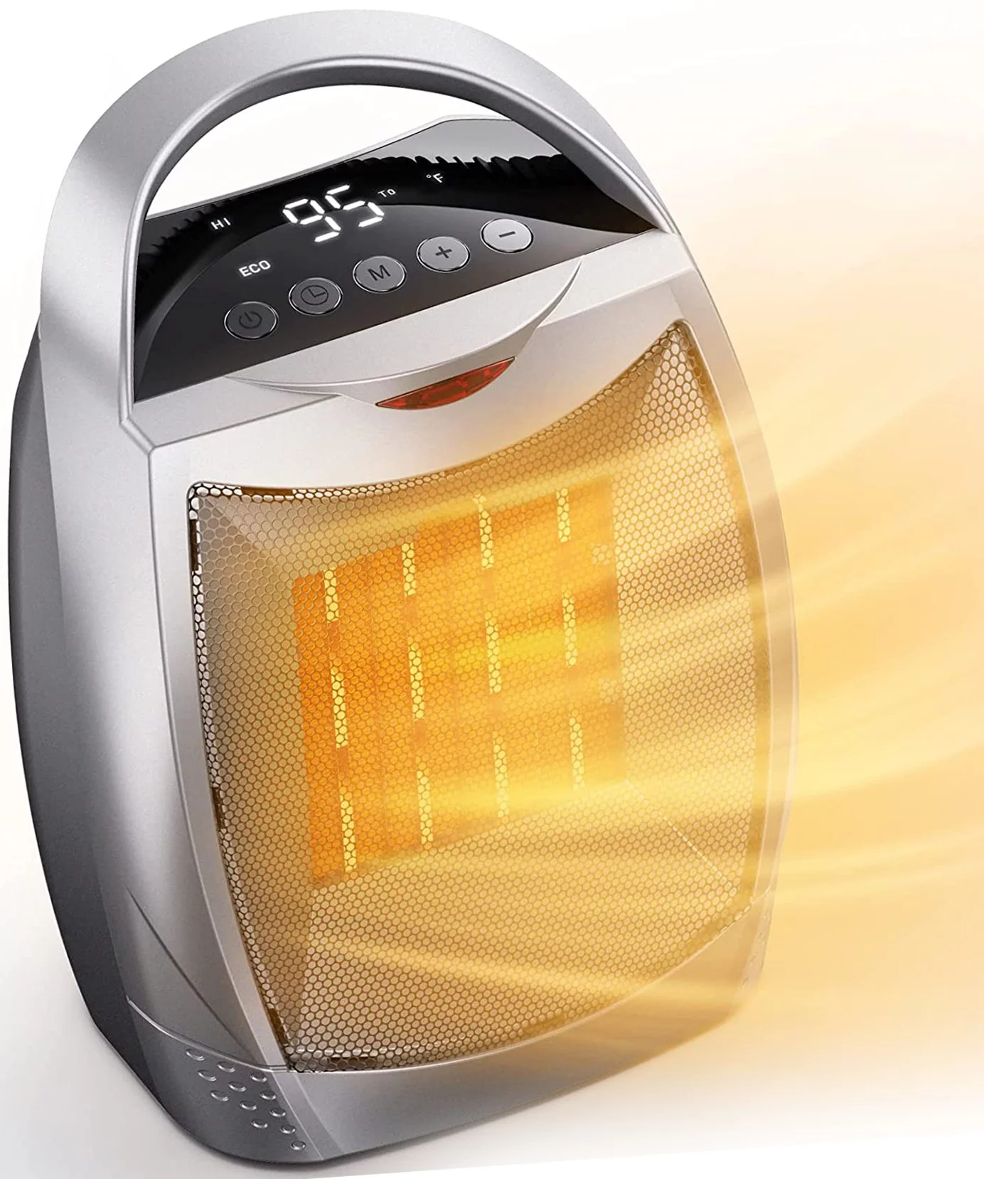 Space Heater, 2022 Upgraded Digital 1500W ETL Listed Quiet Portable Heater with Timer