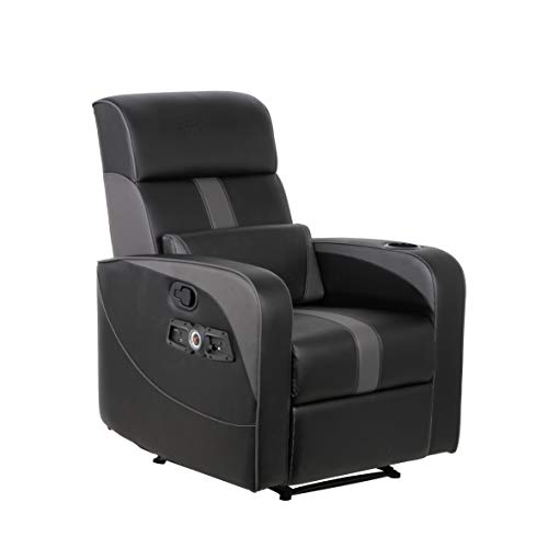 X Rocker Gamma Recliner Gaming Chair, 2.1 Bluetooth Audio System, Headrest Mounted Speakers, Built-in Footrest and Cupholder, 718001, 34.84