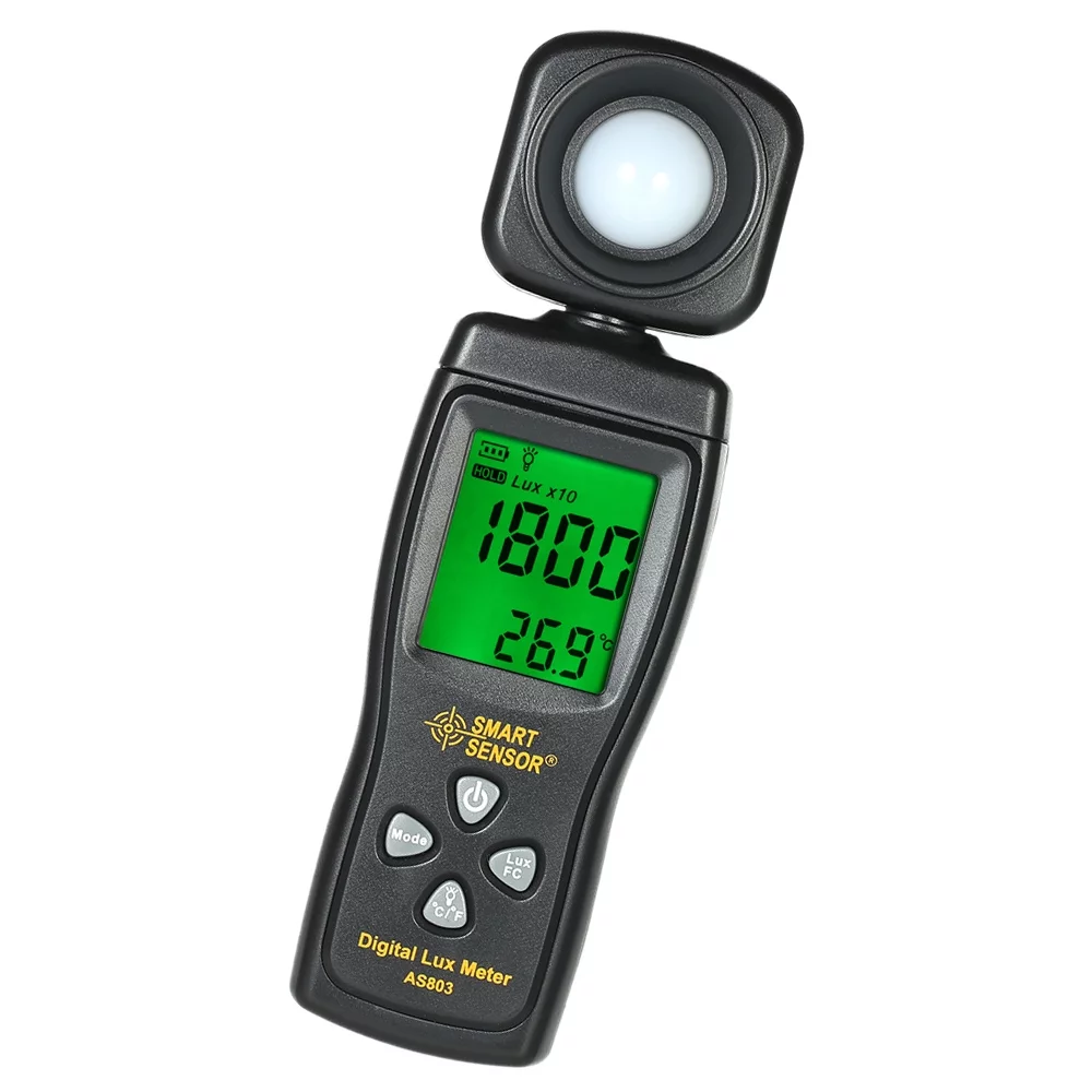 SMART SENSOR Mini Digital Lux Meter LCD Display Handheld Illuminometer Luminometer Photometer Luxmeter Light Meter 0-200000 Lux