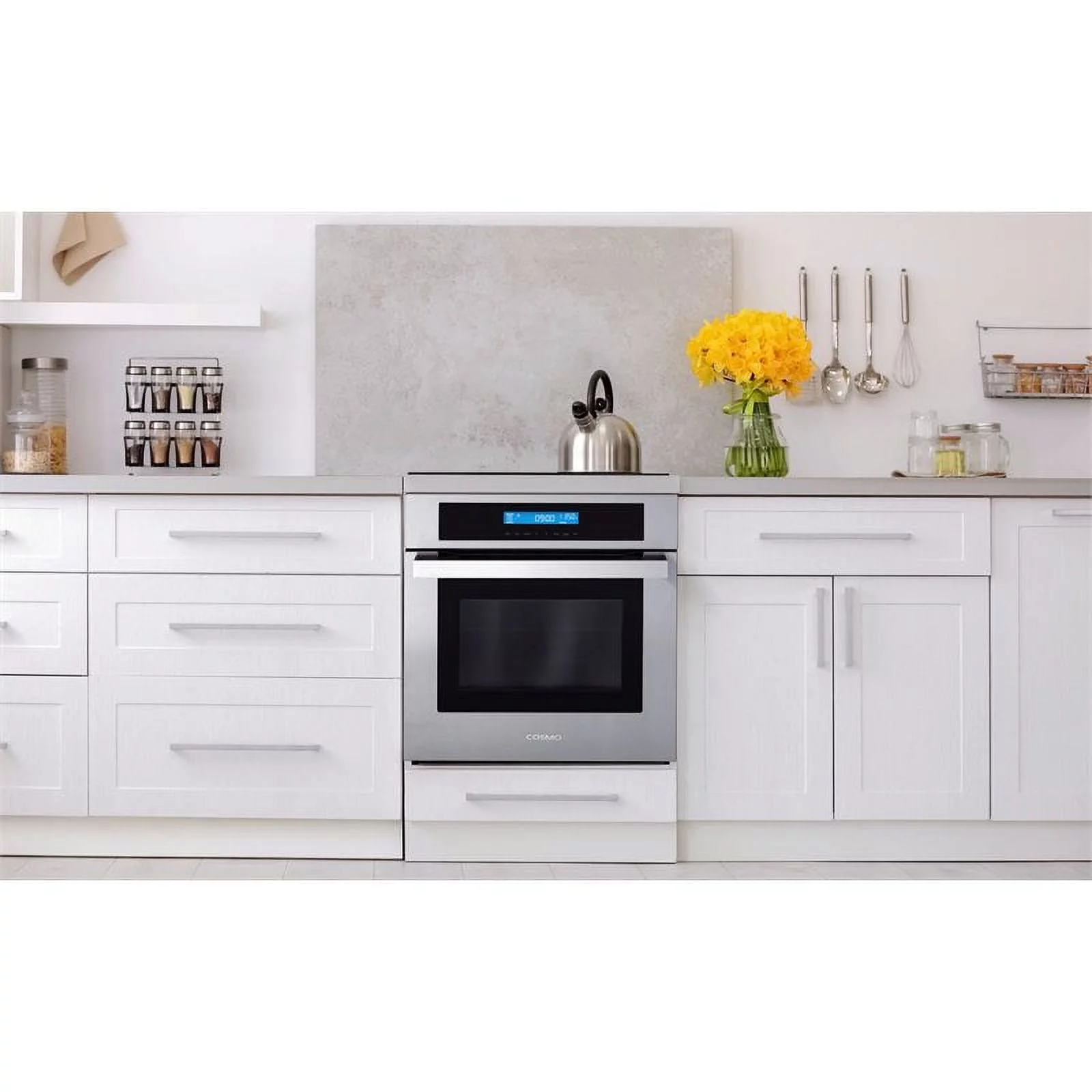 Cosmo C106SIX-PT 24 in. Convection European Element Single Electric Wall Oven