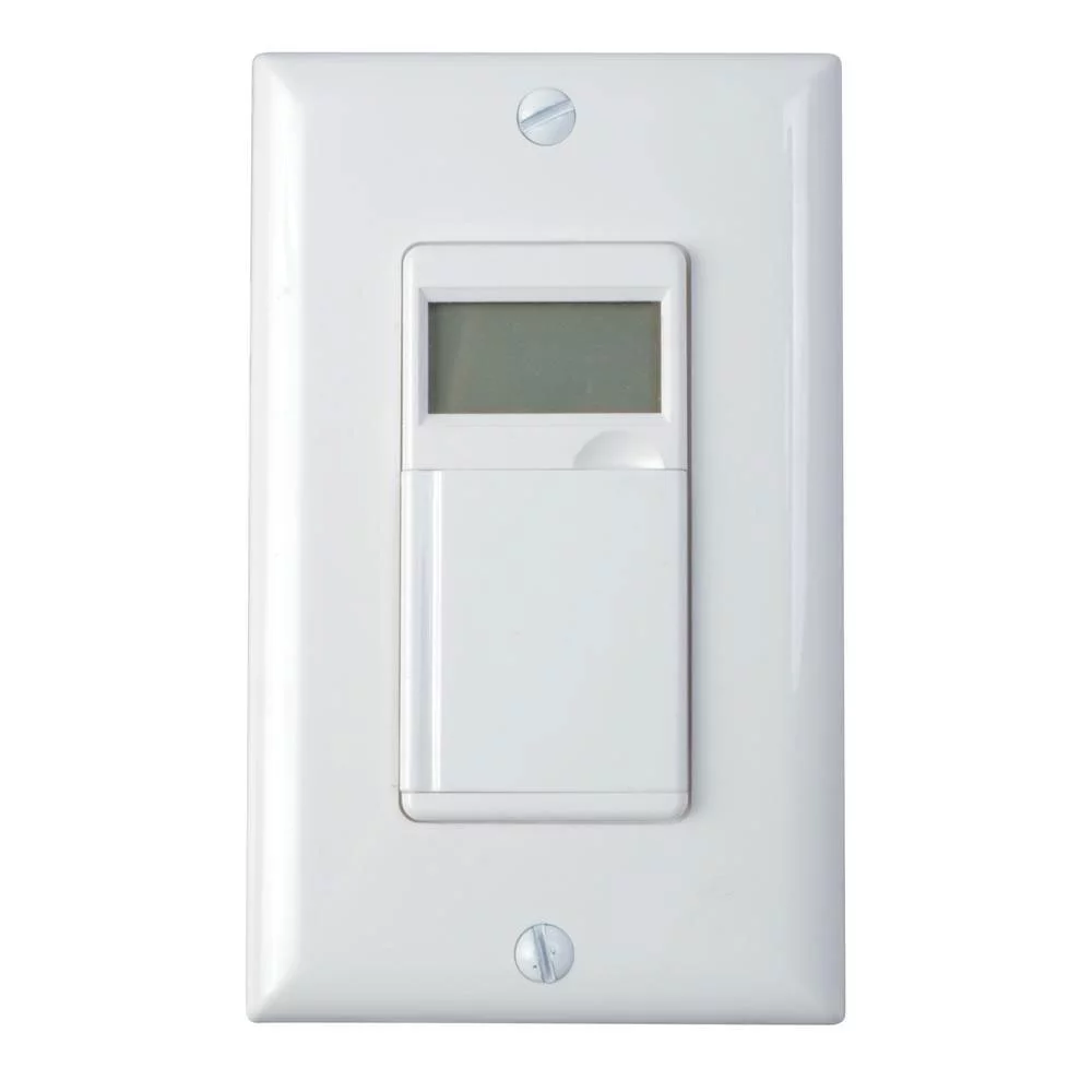 Woods 59020 In-Wall Digital 7-Day Programmable Timer, with No Neutral Wire, White
