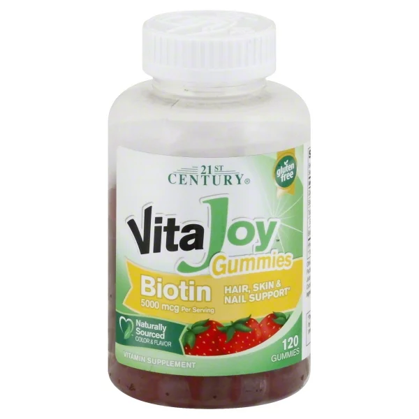 21st Century Vita-Joy Biotin 5000 mcg Gummies, Strawberry 1 120 Each - (Pack of 3)