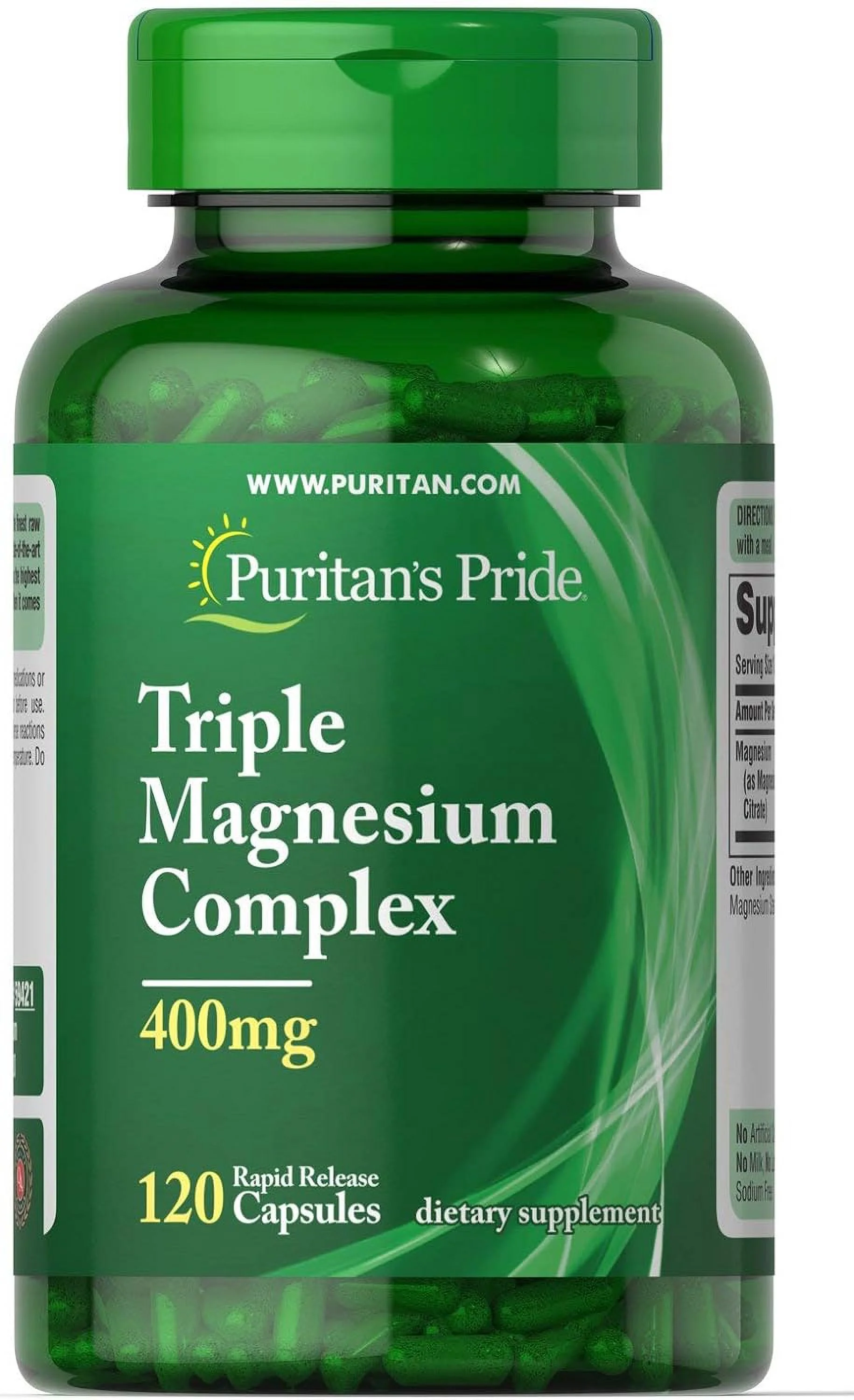 Puritan's Pride Triple Magnesium Complex 400 mg - 120 Caps