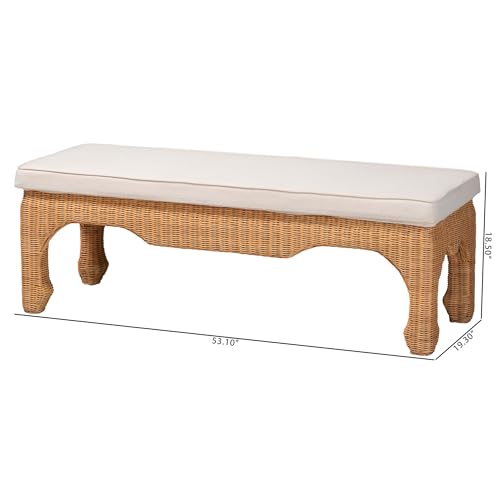 bali & pari Abena Ming Style Natural Rattan Furniture, Wicker Accent Furniture for Hallway, Living Room Or Foyer, Coffee Table