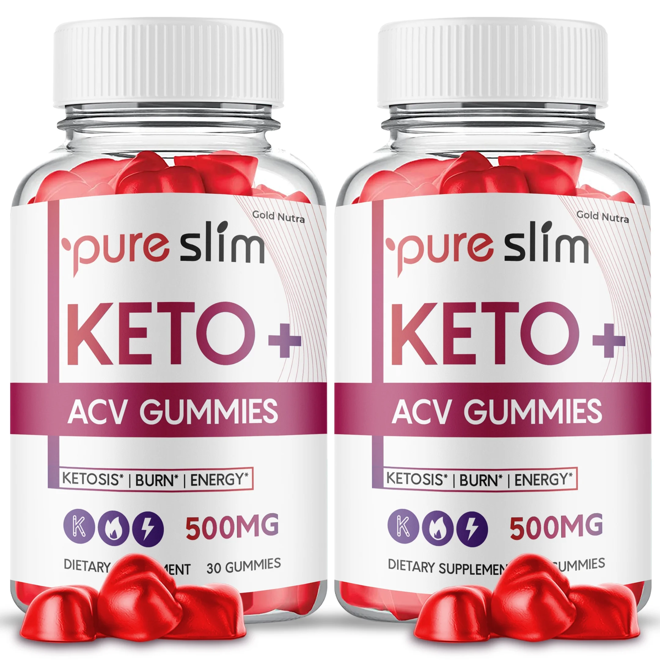 Pure Slim Keto ACV Gummies ,  Pure Slim Gummies, Apple Cider Vinegar Belly Fat Gummy Dietary Supplement Maximum Strength (2 Pack)