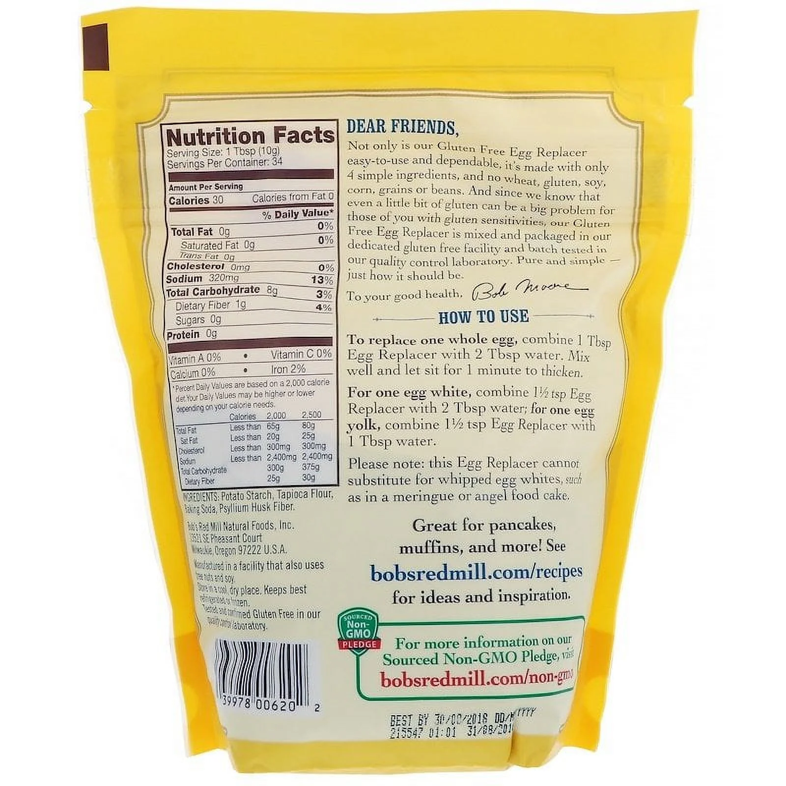 Bob's Red Mill, Egg Replacer, 12 oz Pack of 4