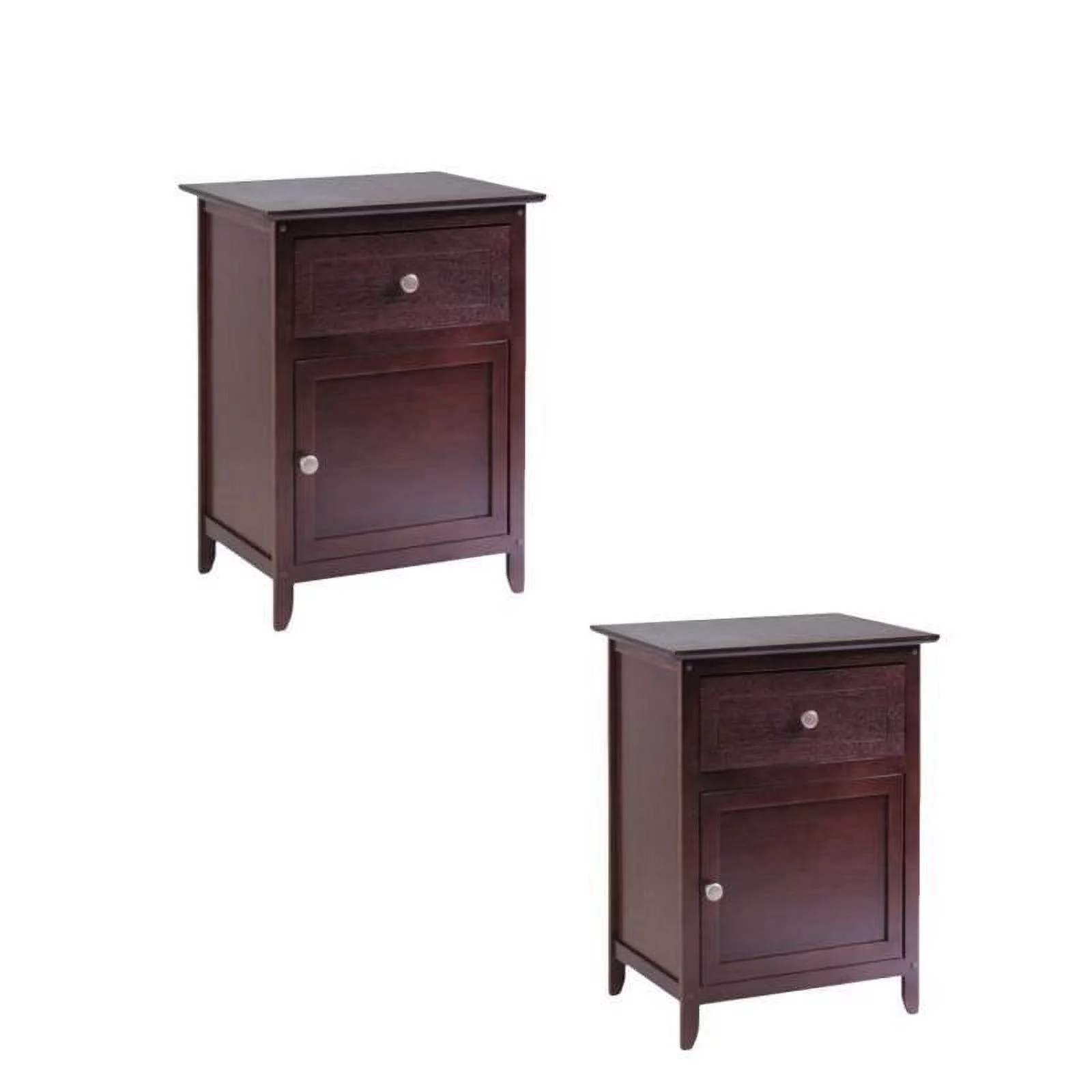 Home Square Set of 2 Nightstand in Antique Walnut