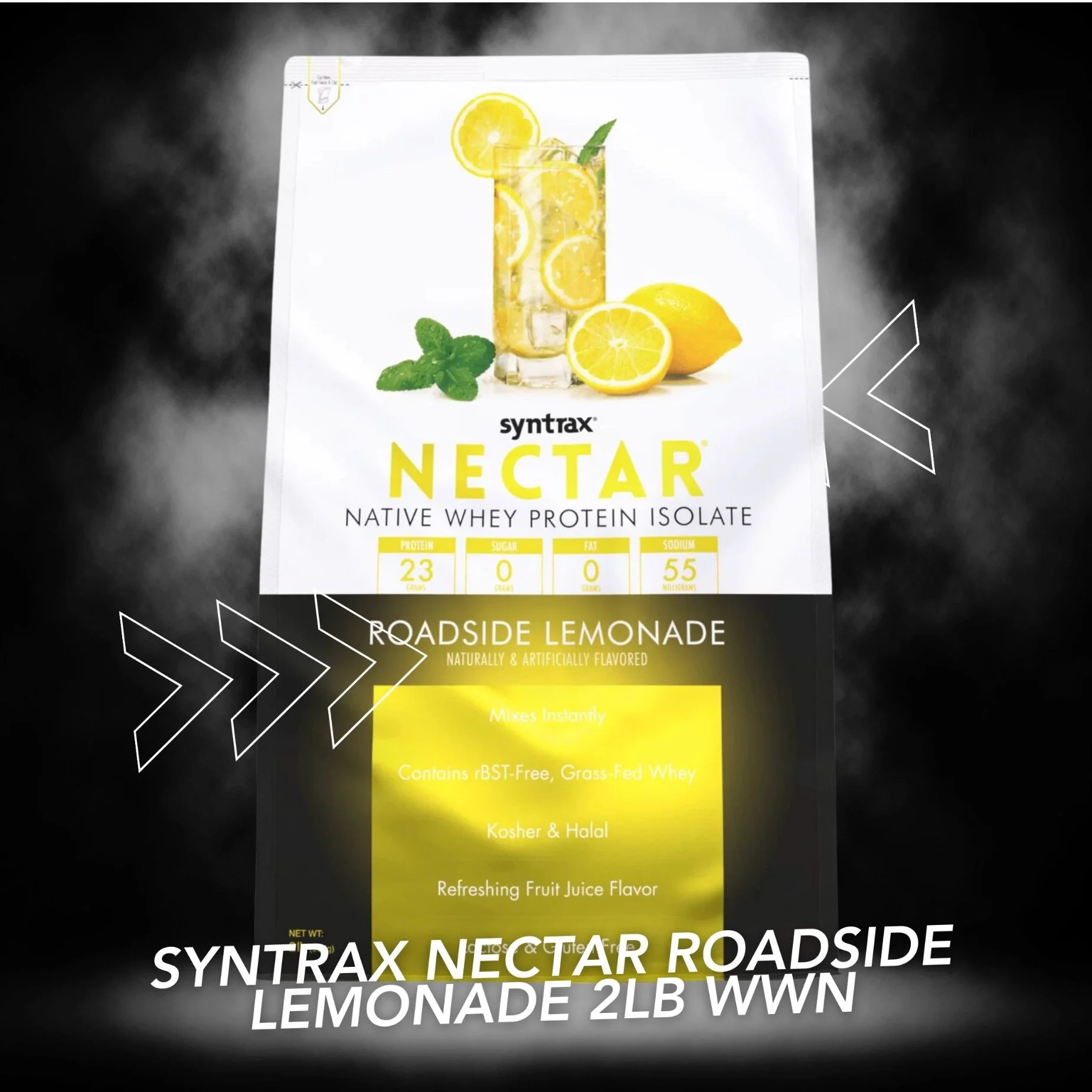 Syntrax Nectar Whey Protein Isolate Powder - Roadside Lemonade Flavor - Pack of 1, 2 lbs