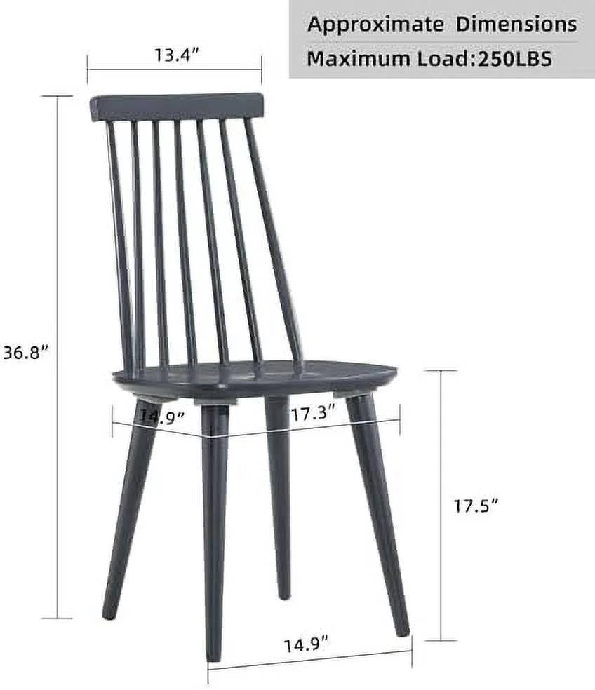RUNFAYBIU Duhome Dining Chairs  Wood  Black Spindle Side Kitchen Room Country Farmhouse Chairs
